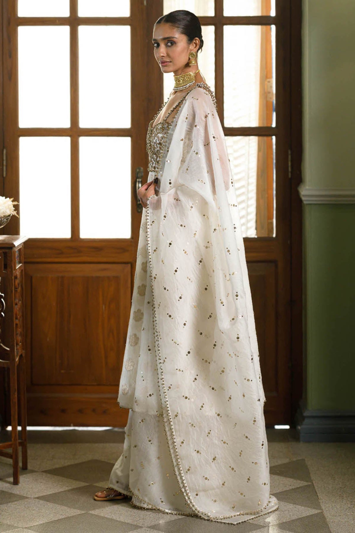 Fiza Strapless Anarkali With Sharara And Dupatta