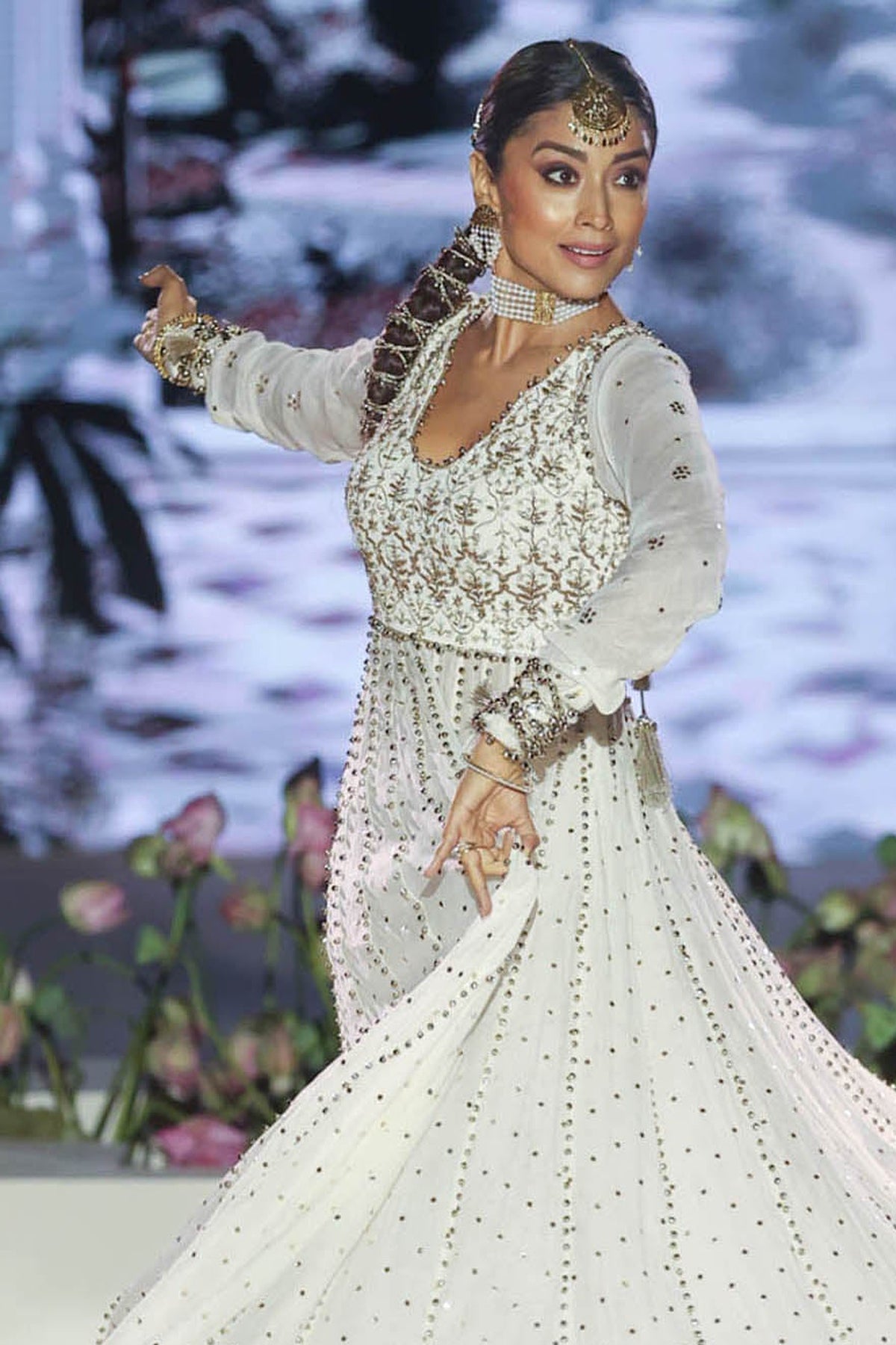 Off White Embroidered Anarkali And Churidar With Dupatta
