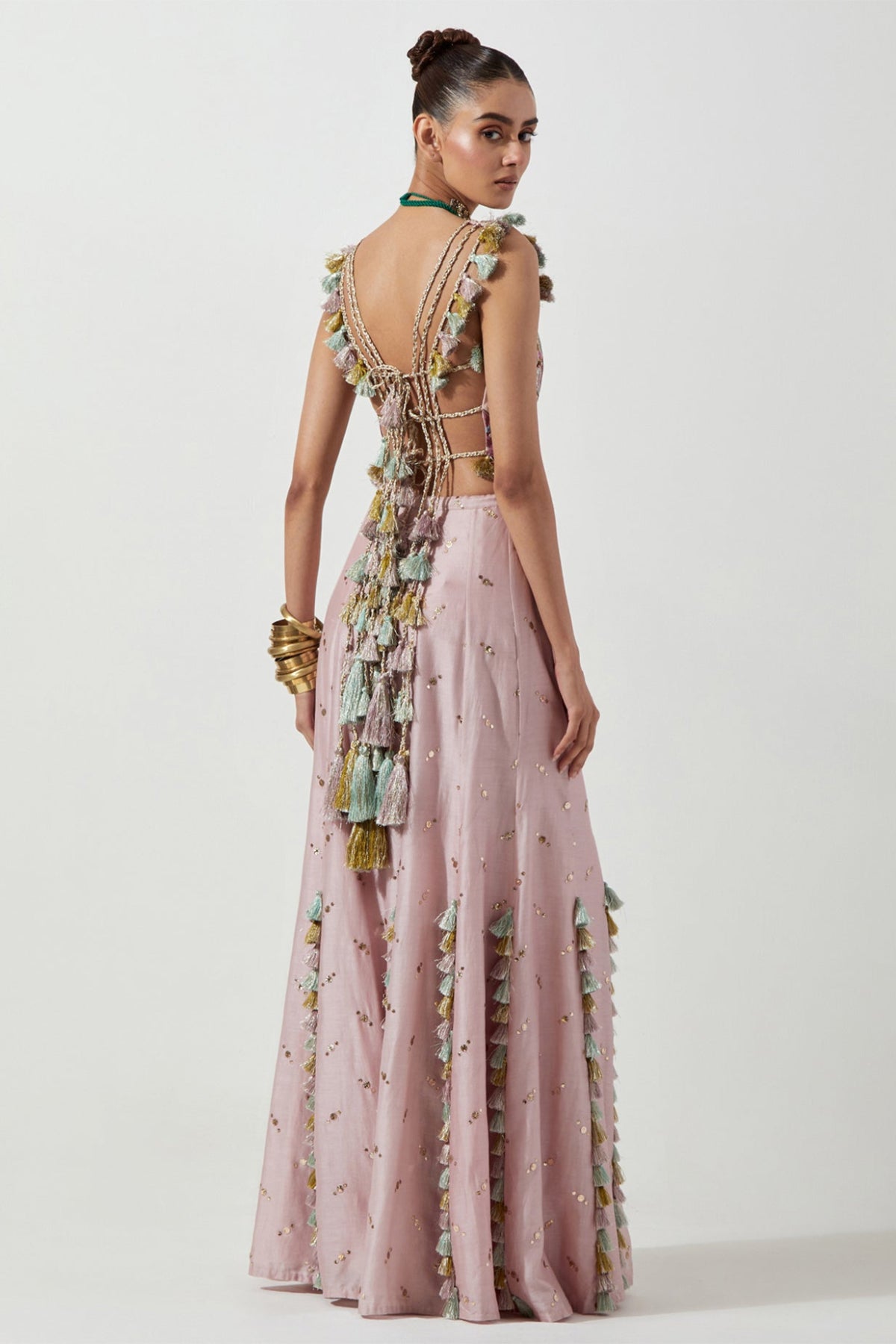 ONION PINK CHOLI & MUKAISH SILKMUL SHARARA
