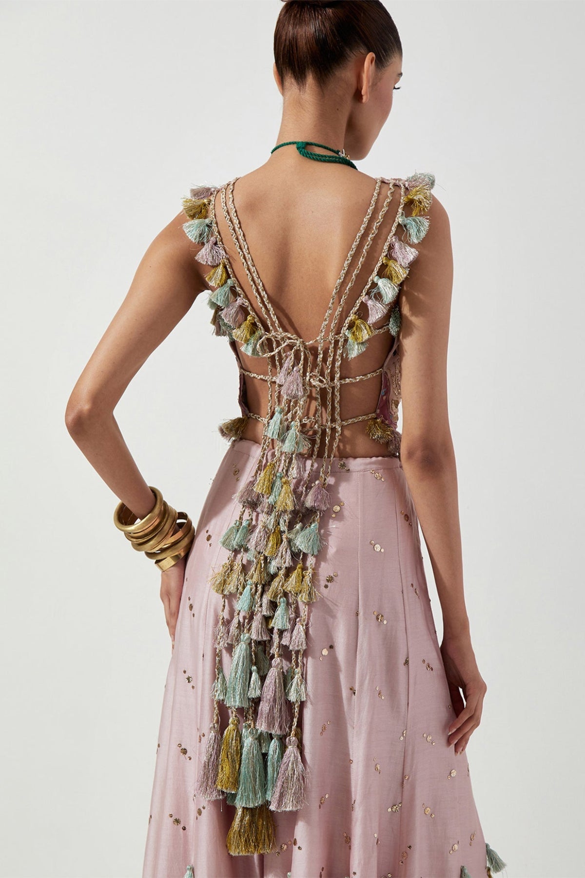 ONION PINK CHOLI & MUKAISH SILKMUL SHARARA
