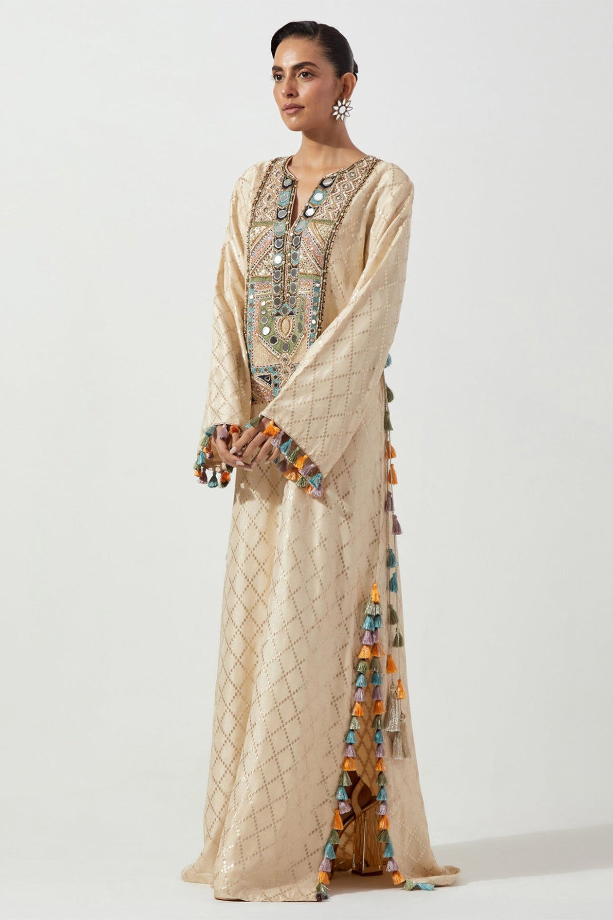 STONE DOLA SILK BEYZA KAFTAN