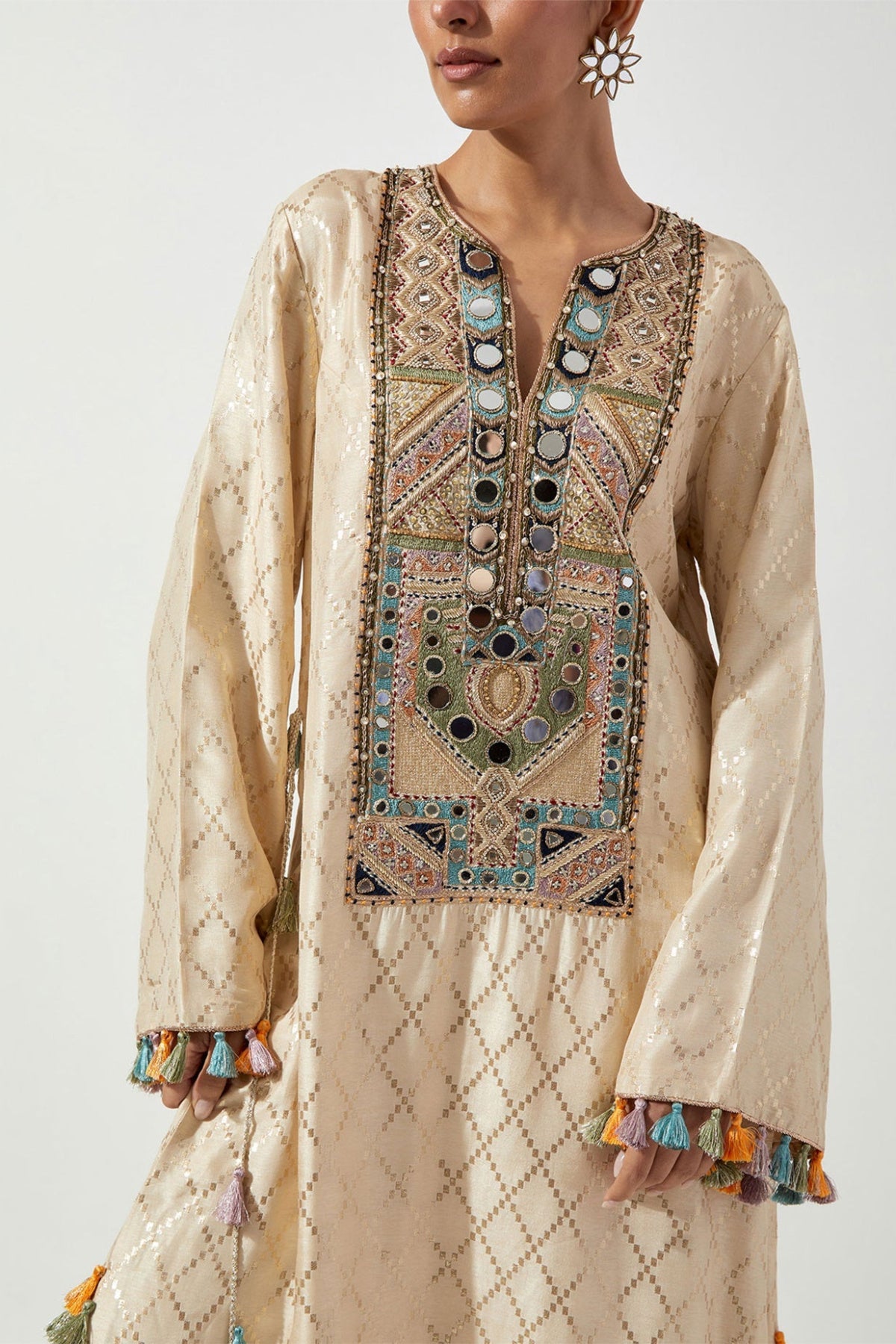 STONE DOLA SILK BEYZA KAFTAN