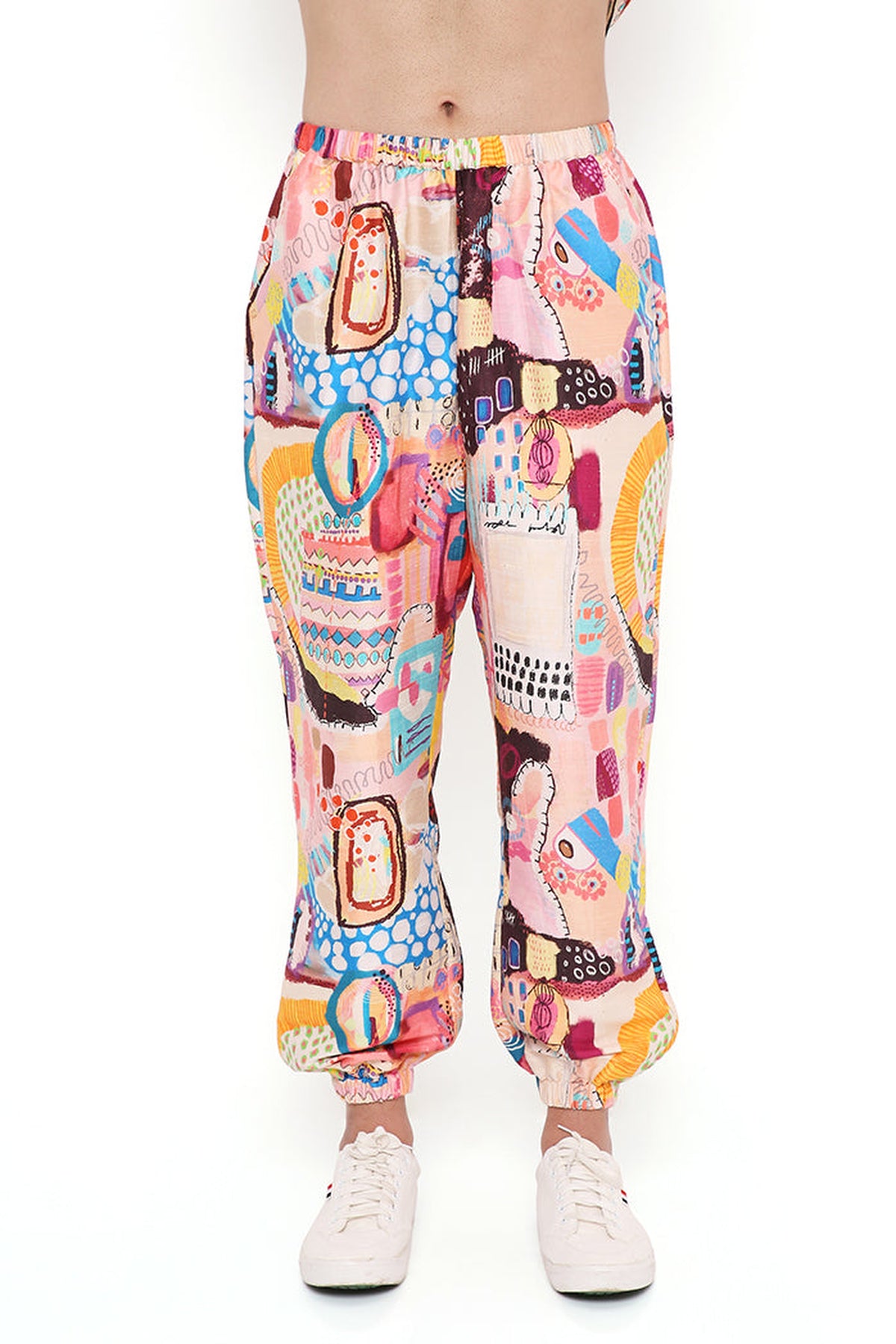 TRANCE PRINT DUPION SILK PATHANI KURTA WITH JOGGER PANT