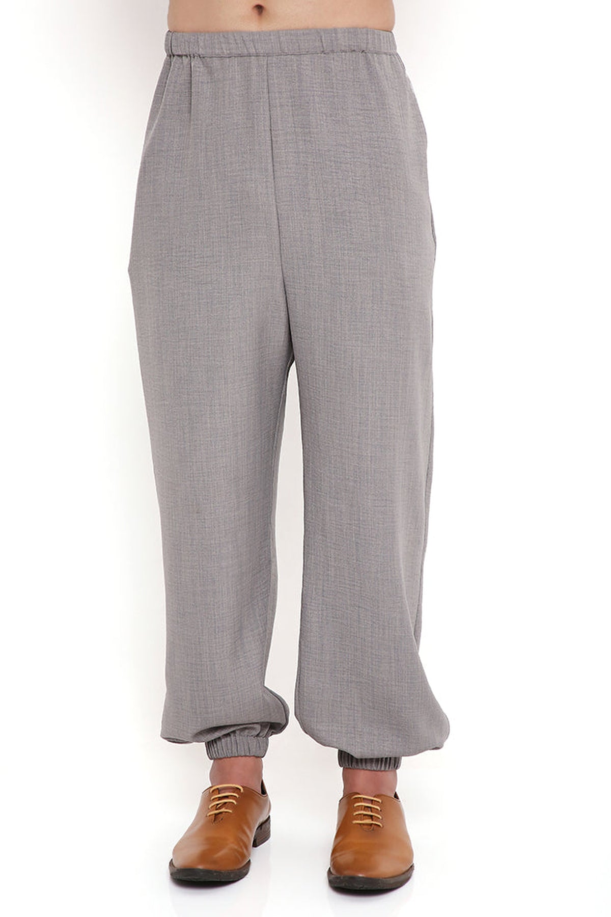 GREY SOFT LINEN BOMBER KURTA WITH JOGGER PANT