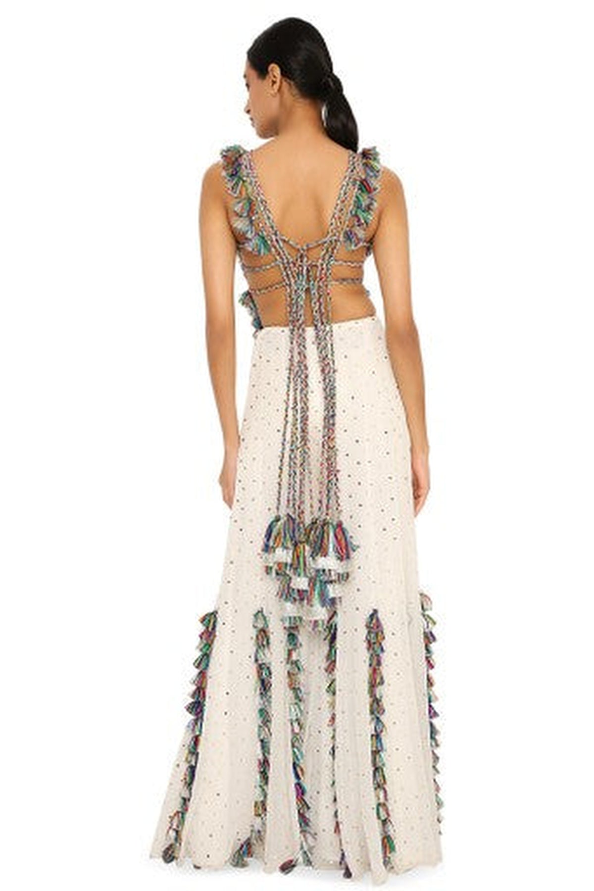 Karida Off White Georgette Embroidered Choli With Georgette Sharara