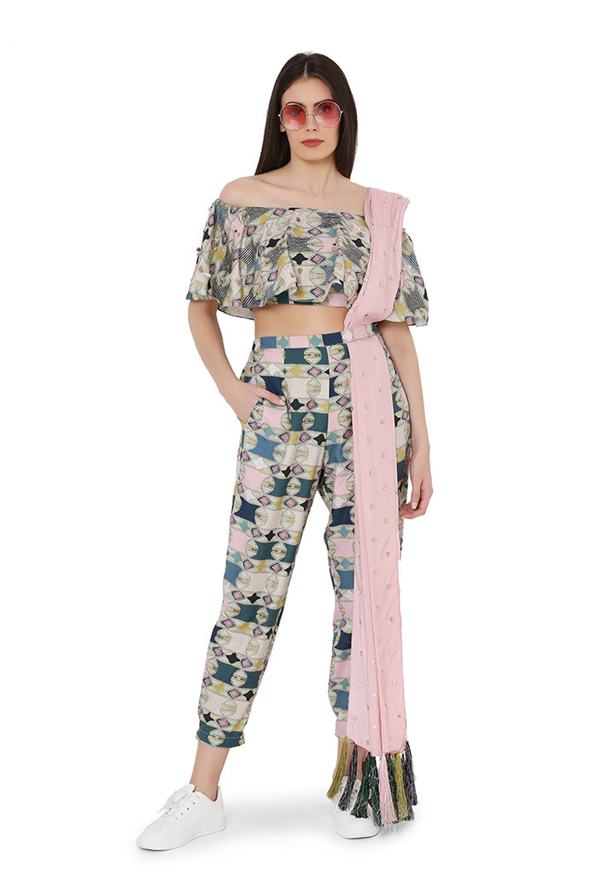 Green Printed Jogger Set