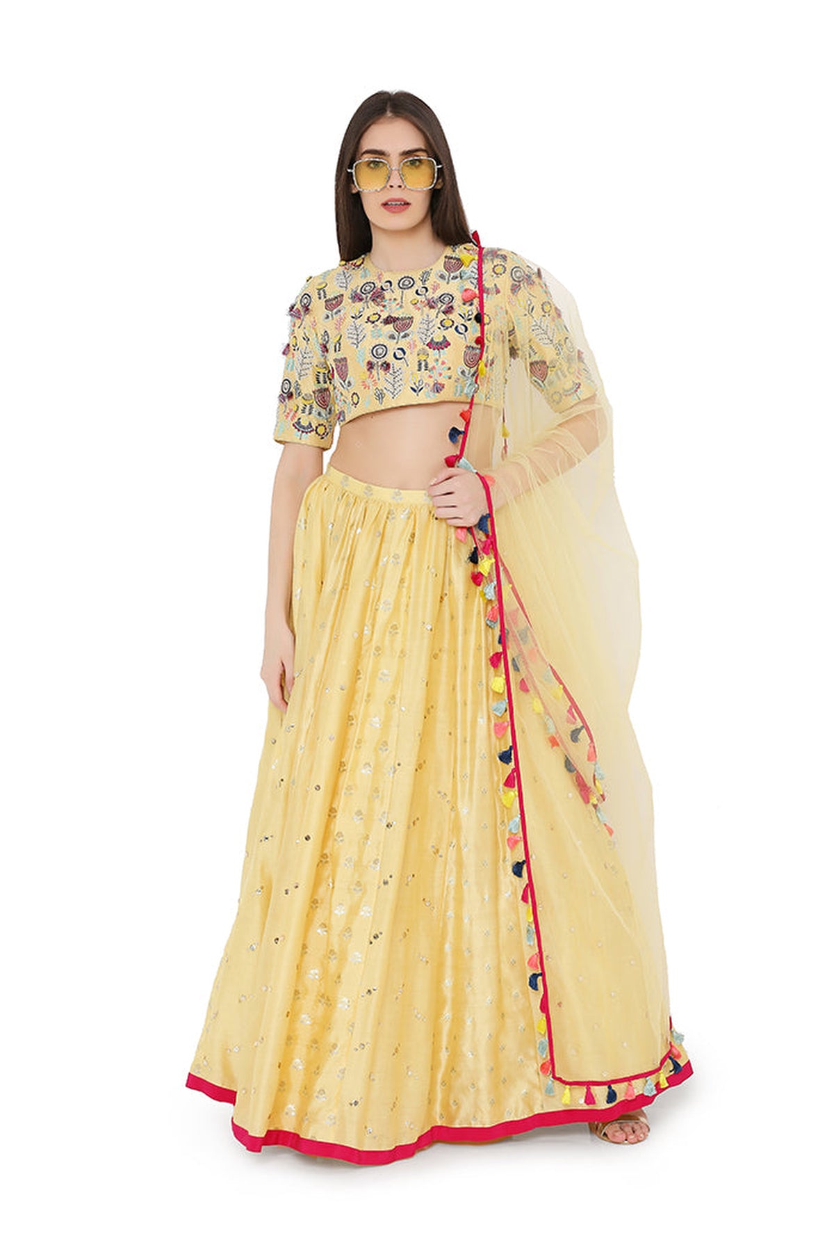 PALE YELLOW LEHENGA SET PS-LH0021-C