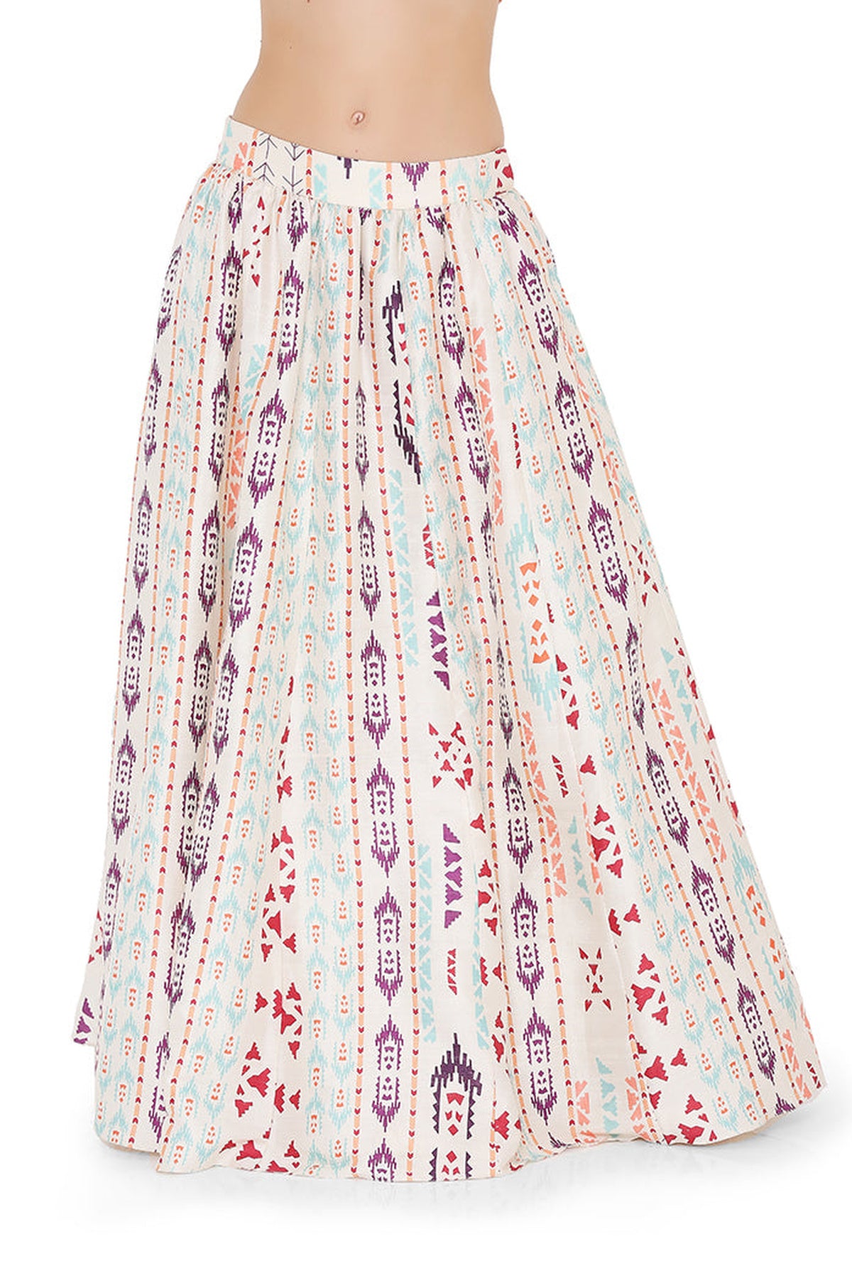 Cream Ikat Lehenga Set PS-LH0027-A