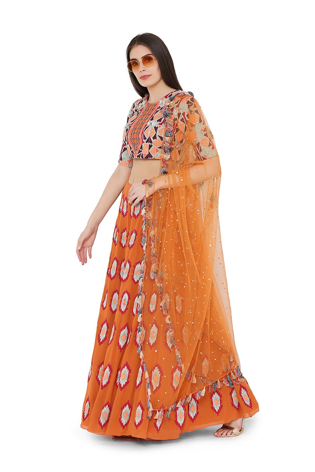 Rust Orange Lehenga