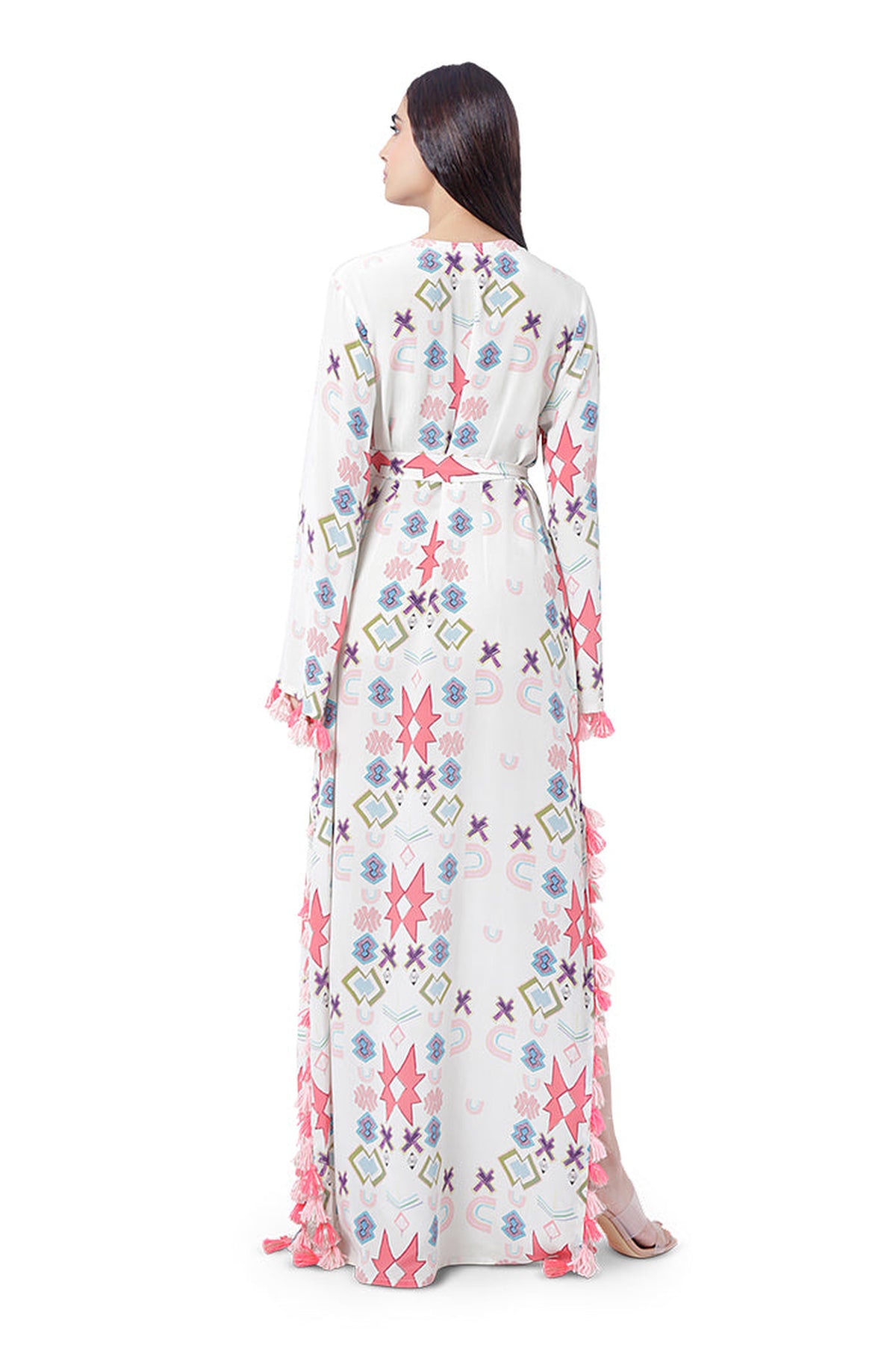 WHITE PRINTED KAFTAN