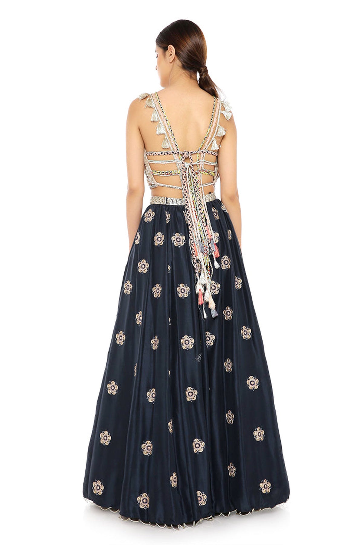 ROSE PINK & NAVY LEHENGA