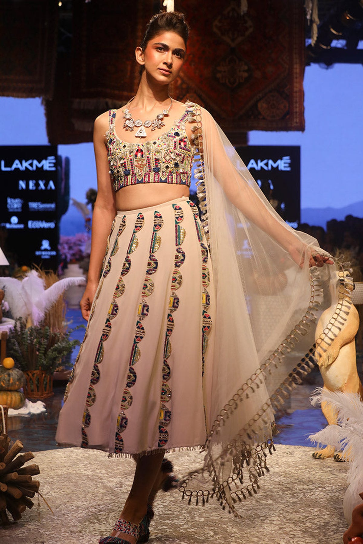 EMA STONE CROPPED LEHENGA