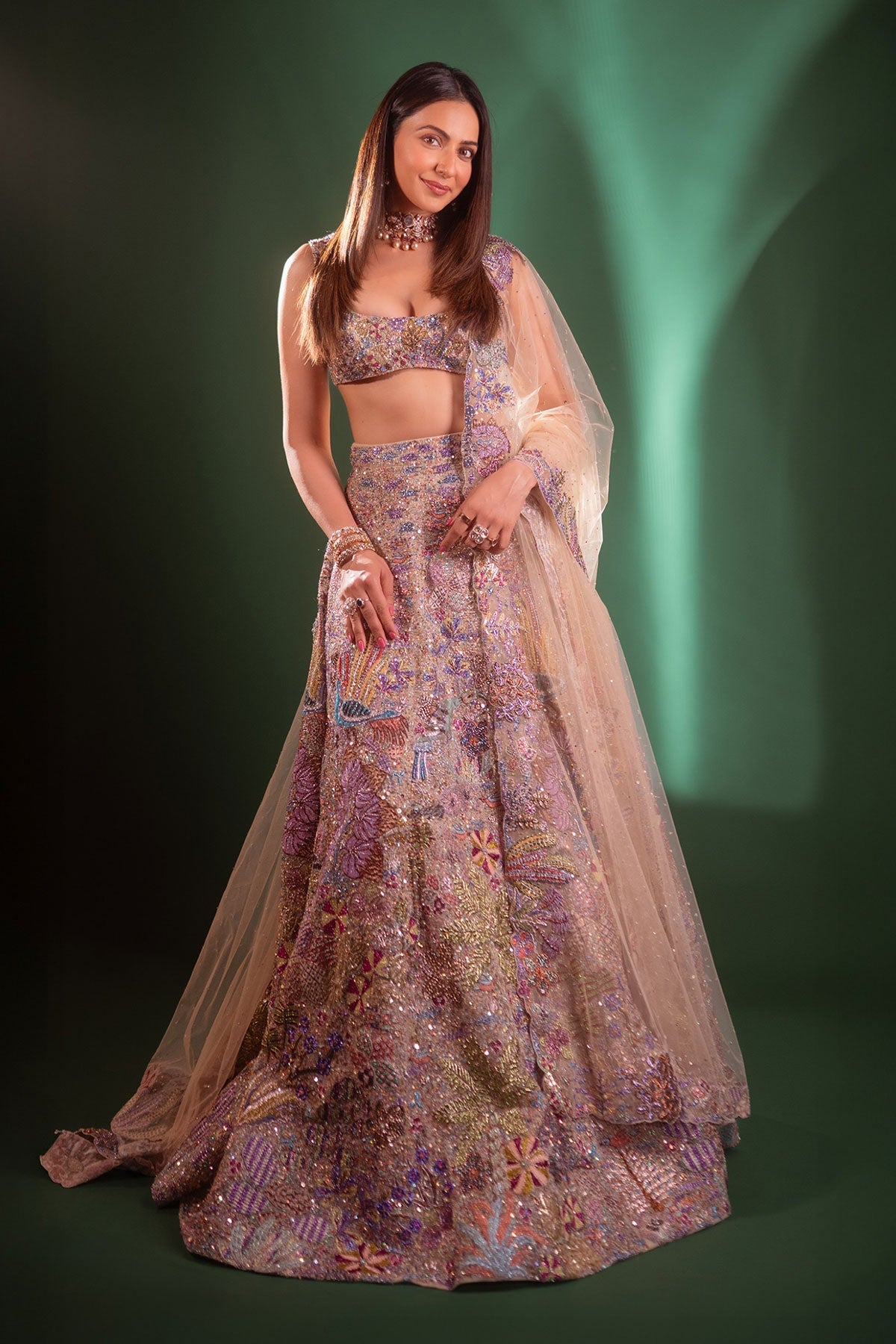 Rakul PreetÂ Singh in Dreamlight - Sandstone tulle lehenga