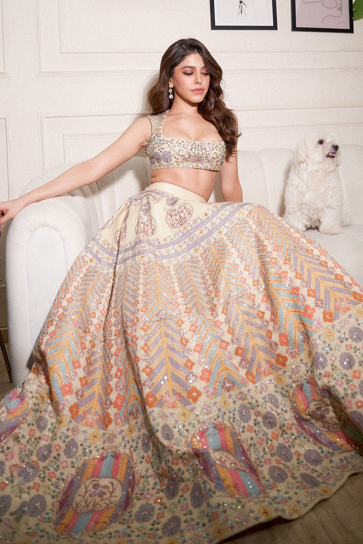 Alaya F In Soraya - Beige Kasab Satin Lehenga