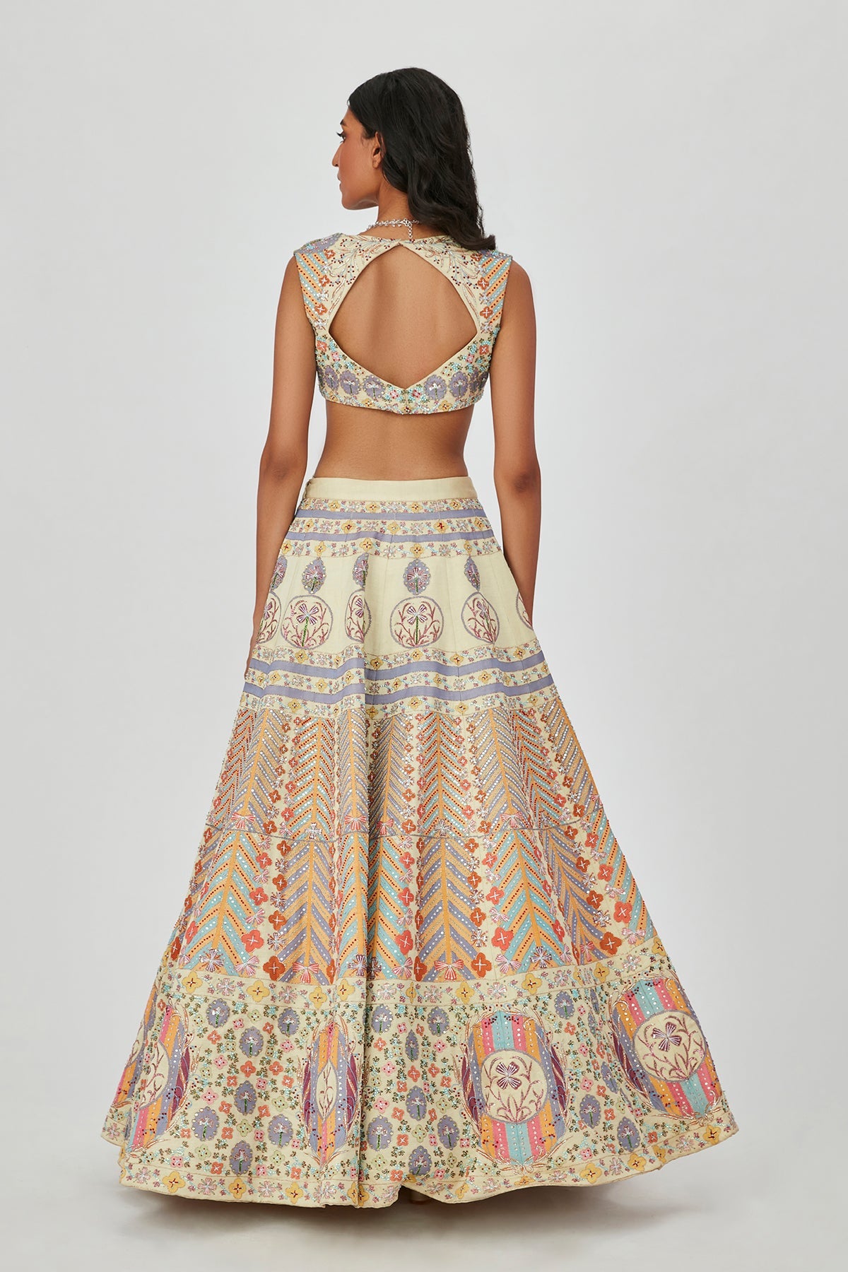 Alaya F In Soraya - Beige Kasab Satin Lehenga