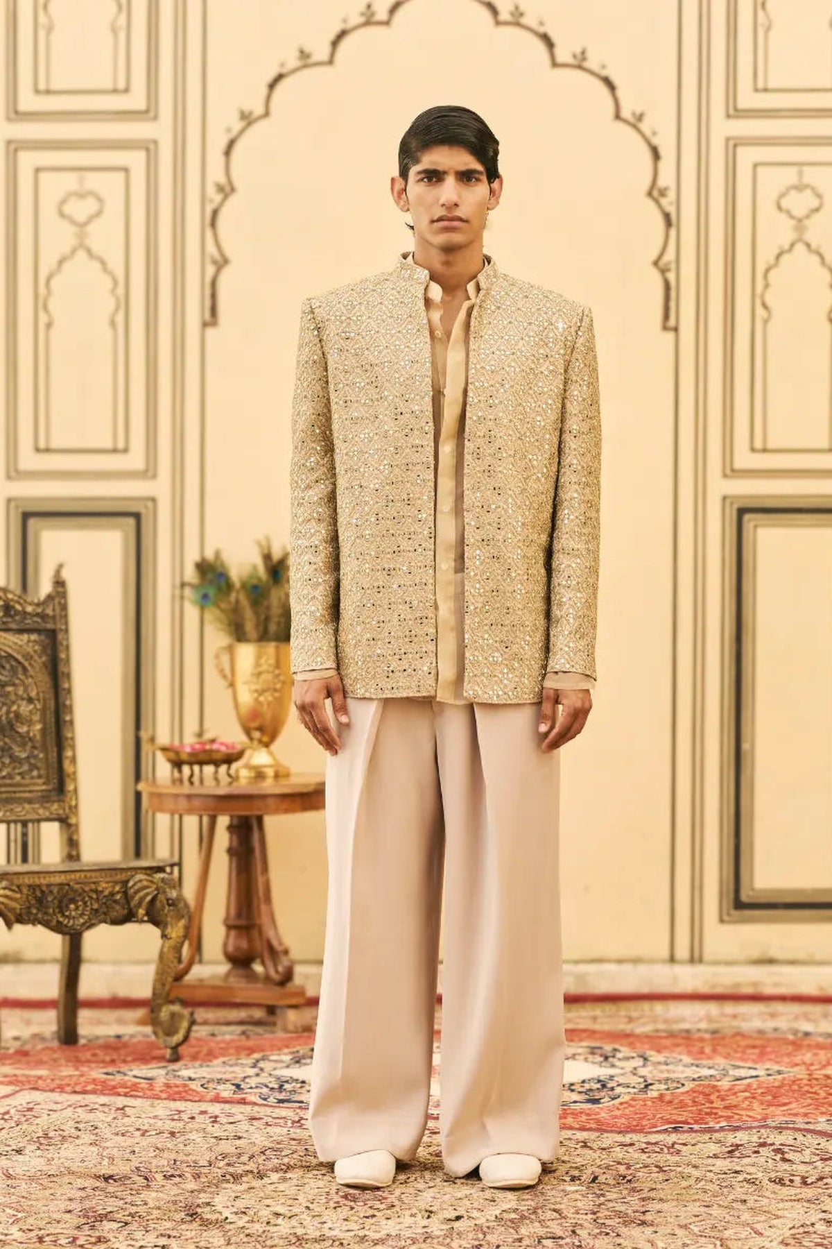 Sunhera Organza Bandhgala Set