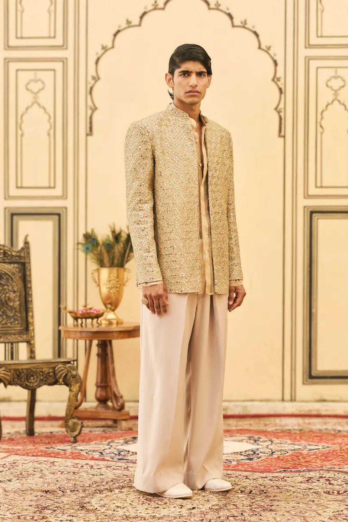 Sunhera Organza Bandhgala Set