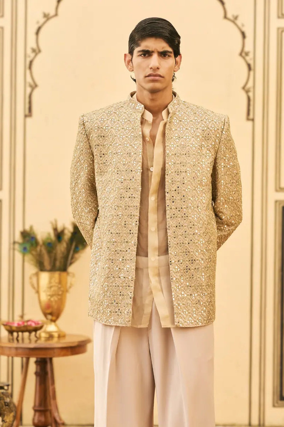 Sunhera Organza Bandhgala Set