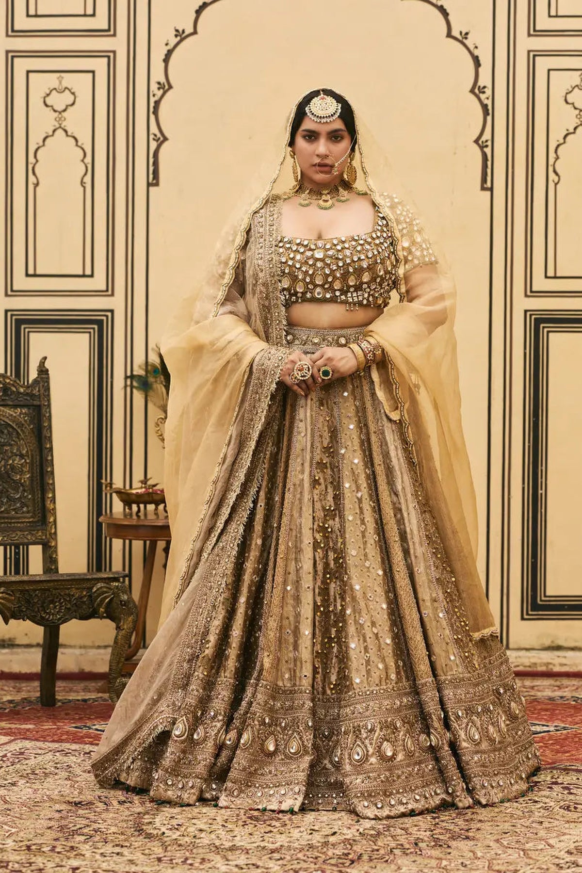 Suvarnarang Tissue Brocade Lehenga Set