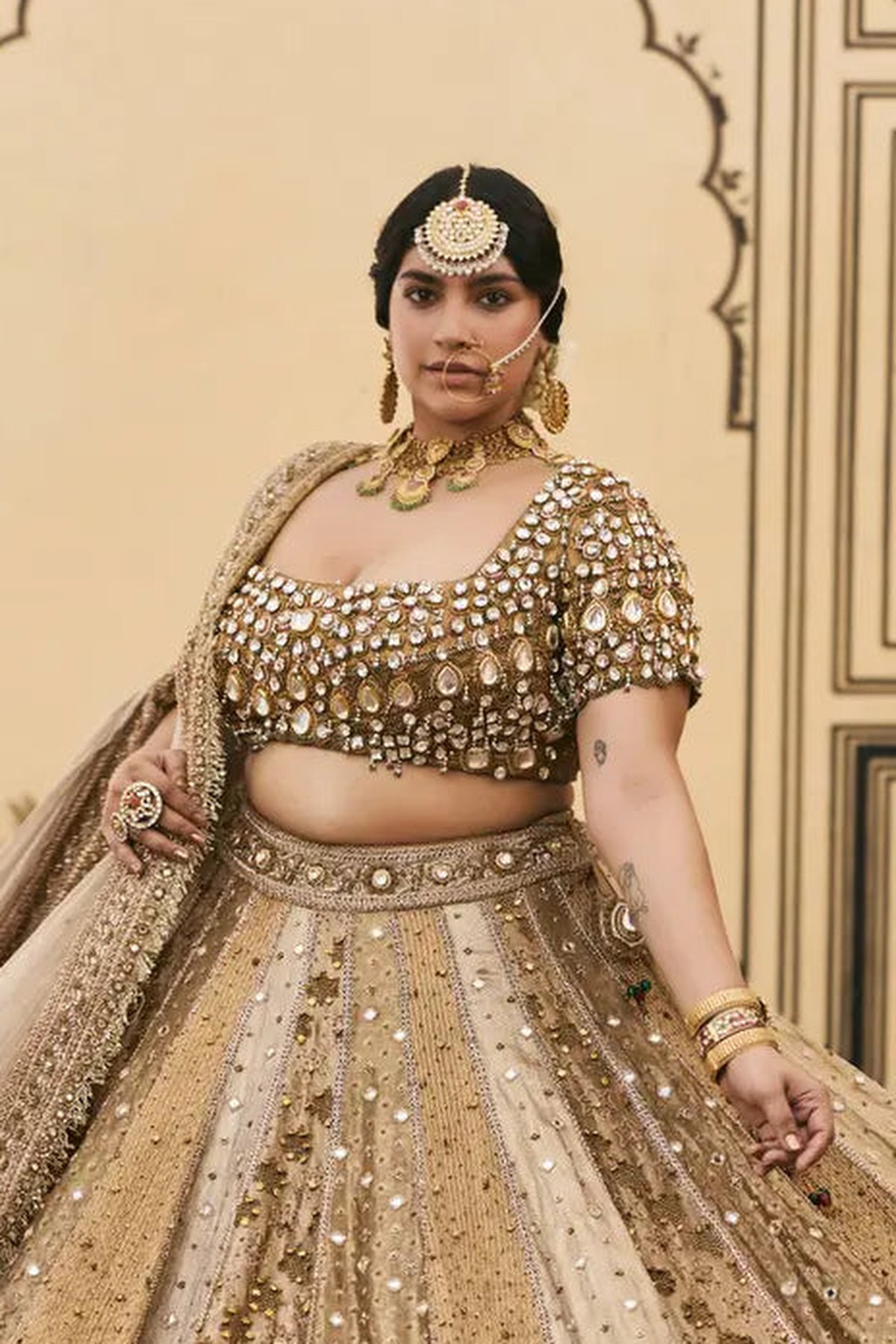 Suvarnarang Tissue Brocade Lehenga Set
