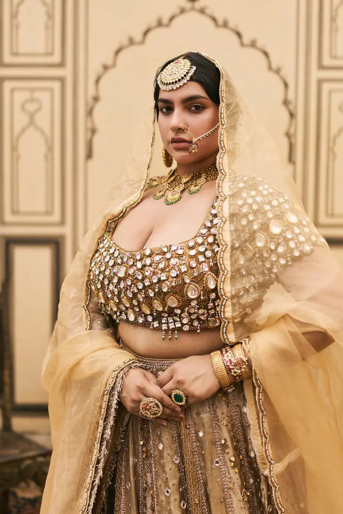 Suvarnarang Tissue Brocade Lehenga Set