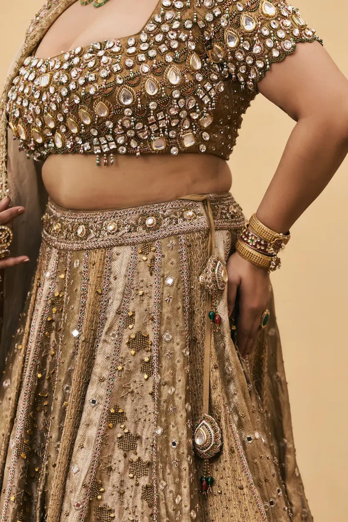 Suvarnarang Tissue Brocade Lehenga Set