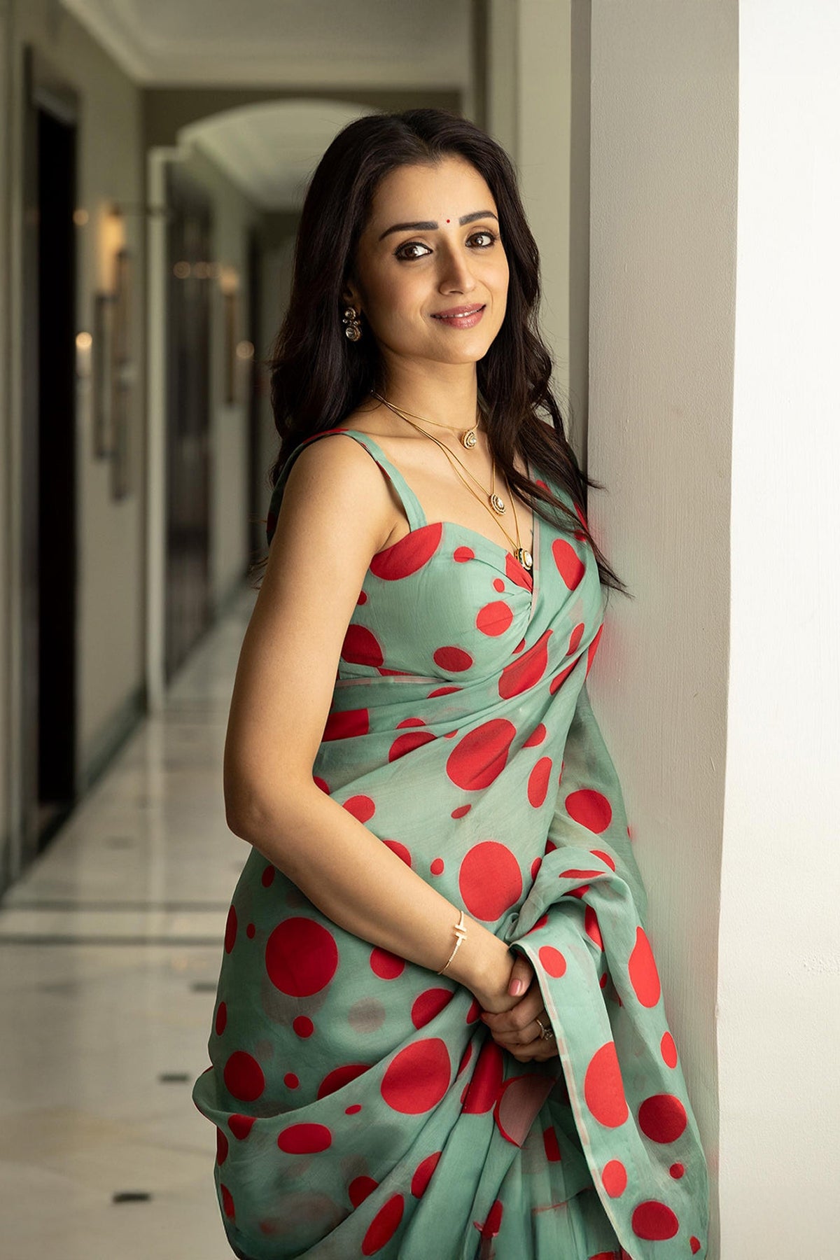 Teal Confetti Saree