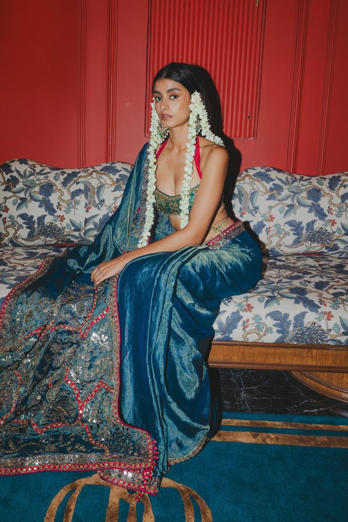 Teal Saree Set