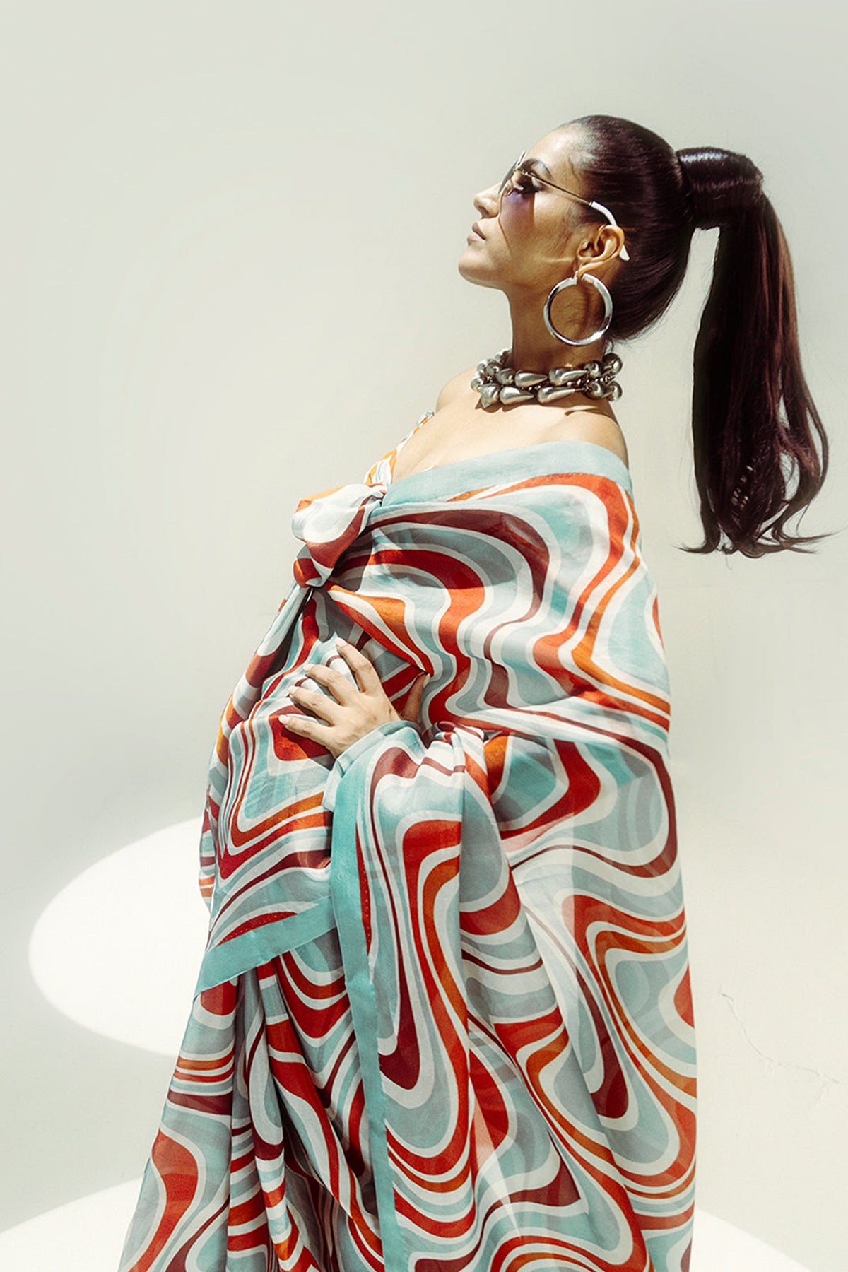 Teal Art-Nuvo Saree