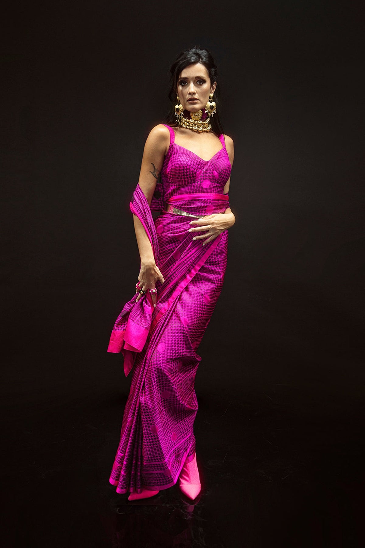 Rani Pink Cher Saree