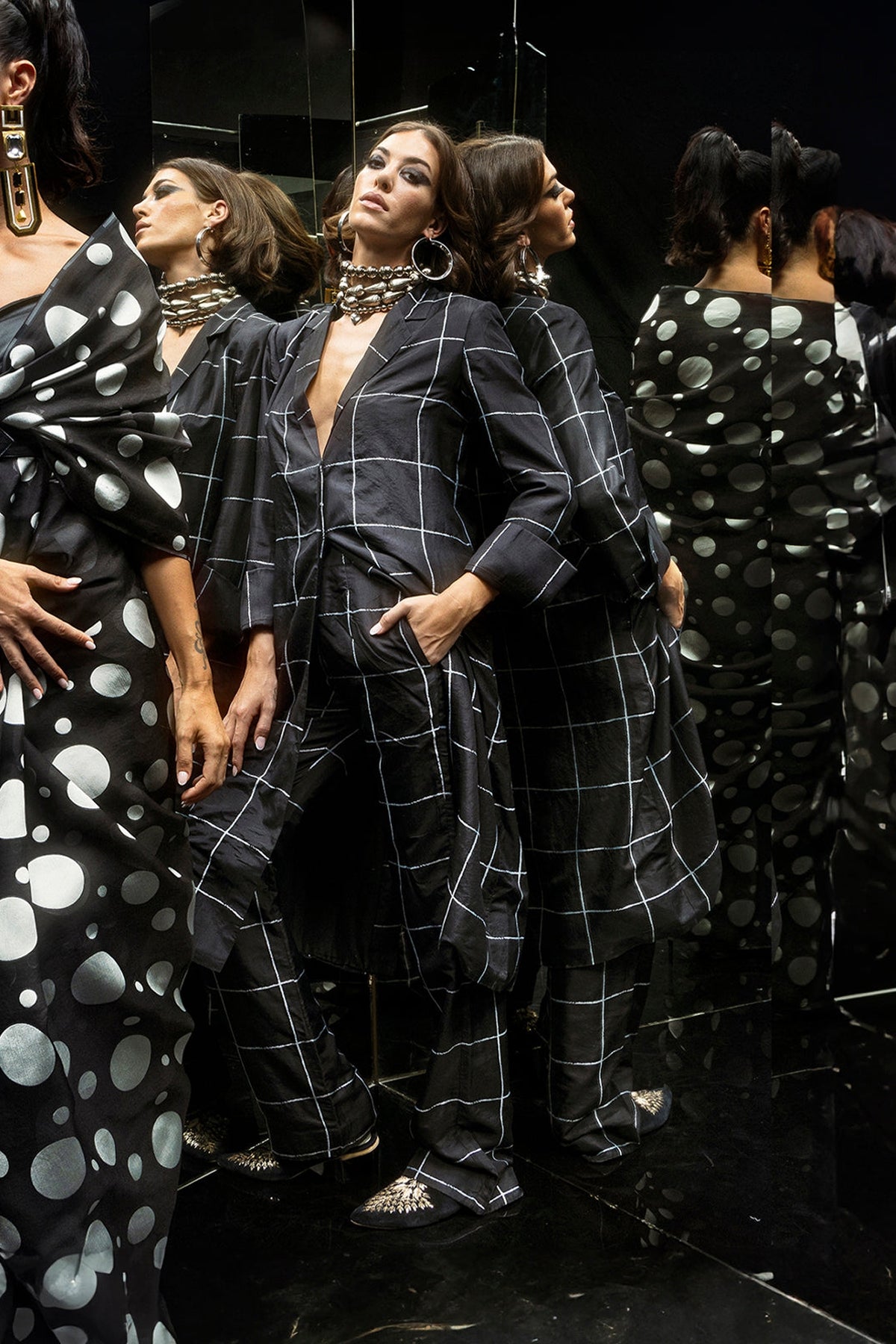 Black Confetti Saree
