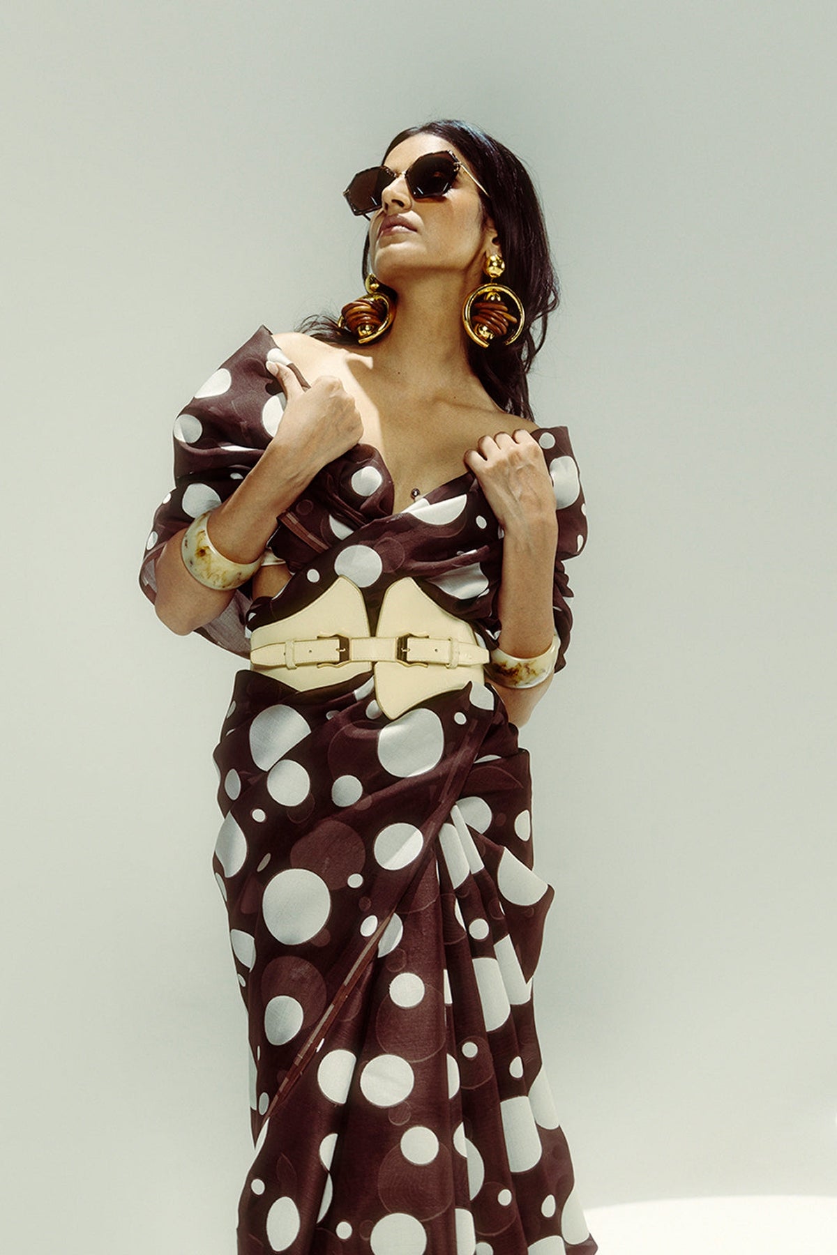 Espresso Confetti Saree
