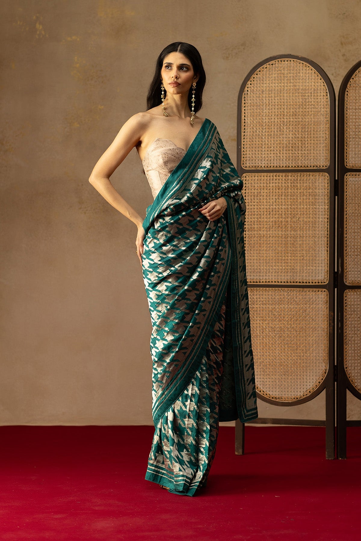 The Dark Green Gerum Saree