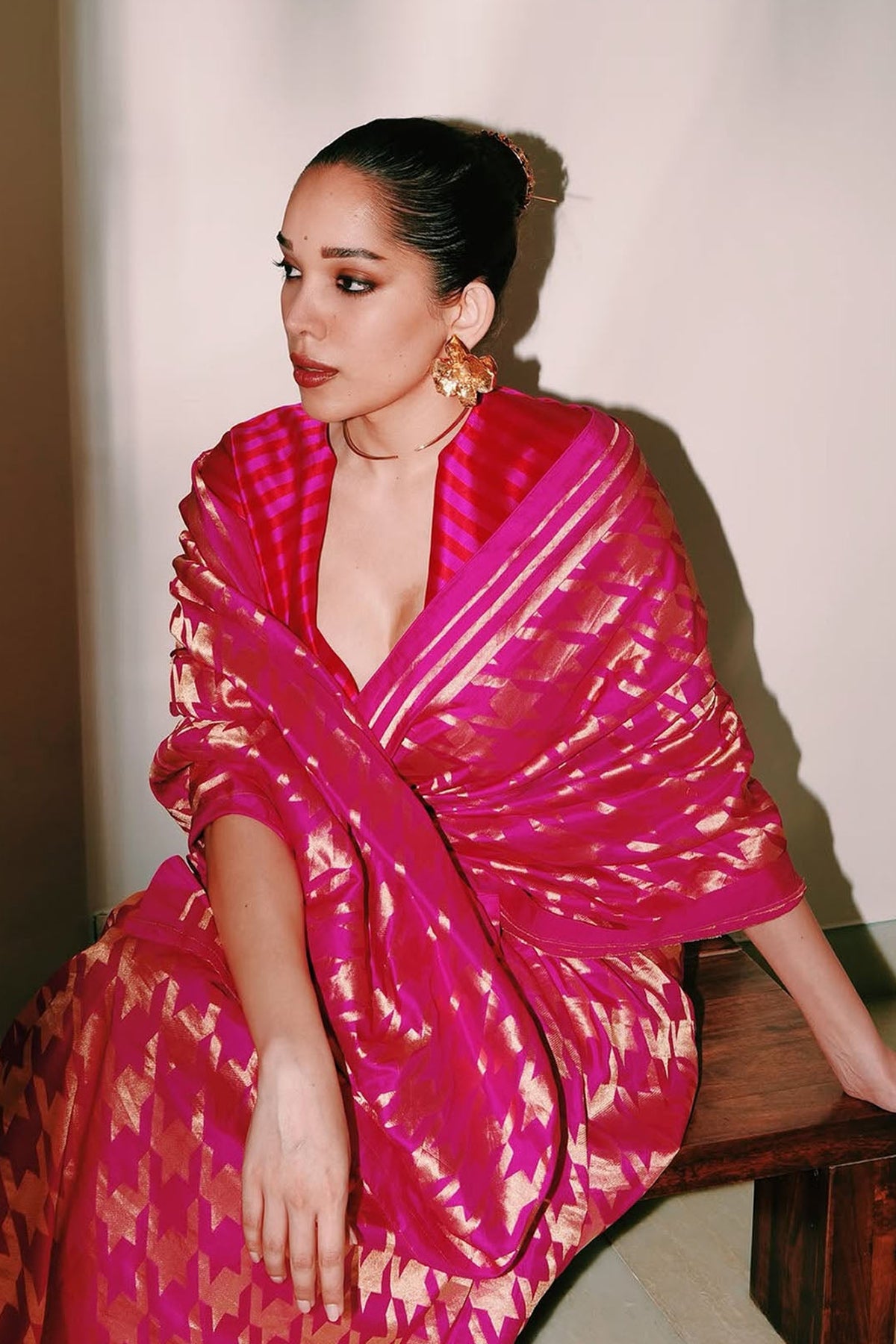 Rani Pink Gerum Saree