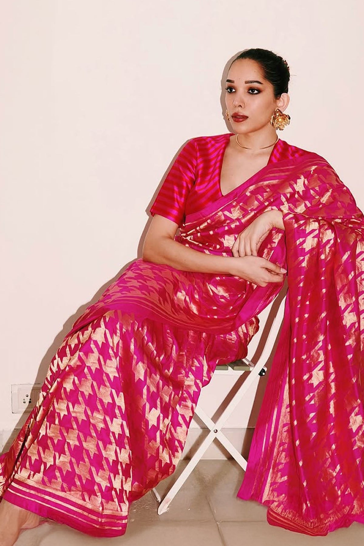 Rani Pink Gerum Saree
