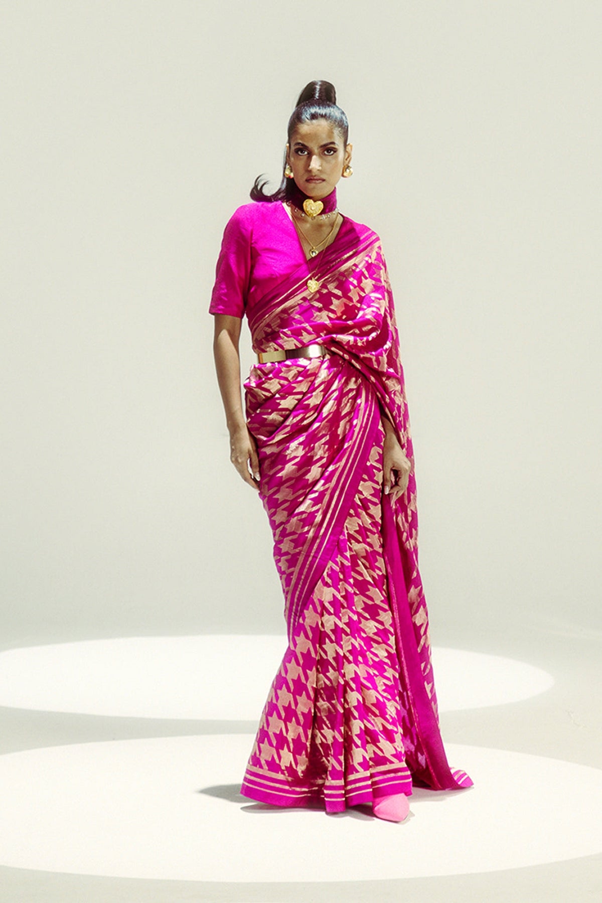 Rani Pink Gerum Saree