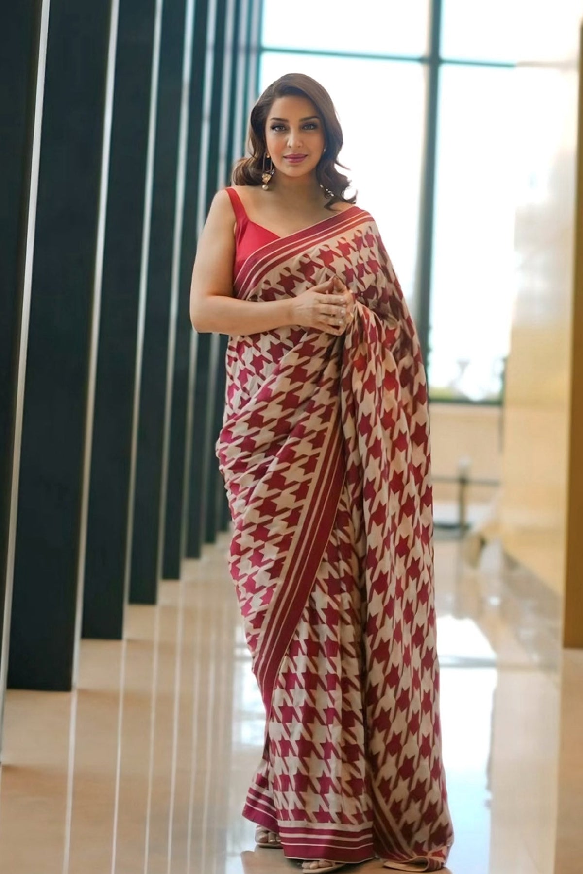 Deep Red Gerum Saree