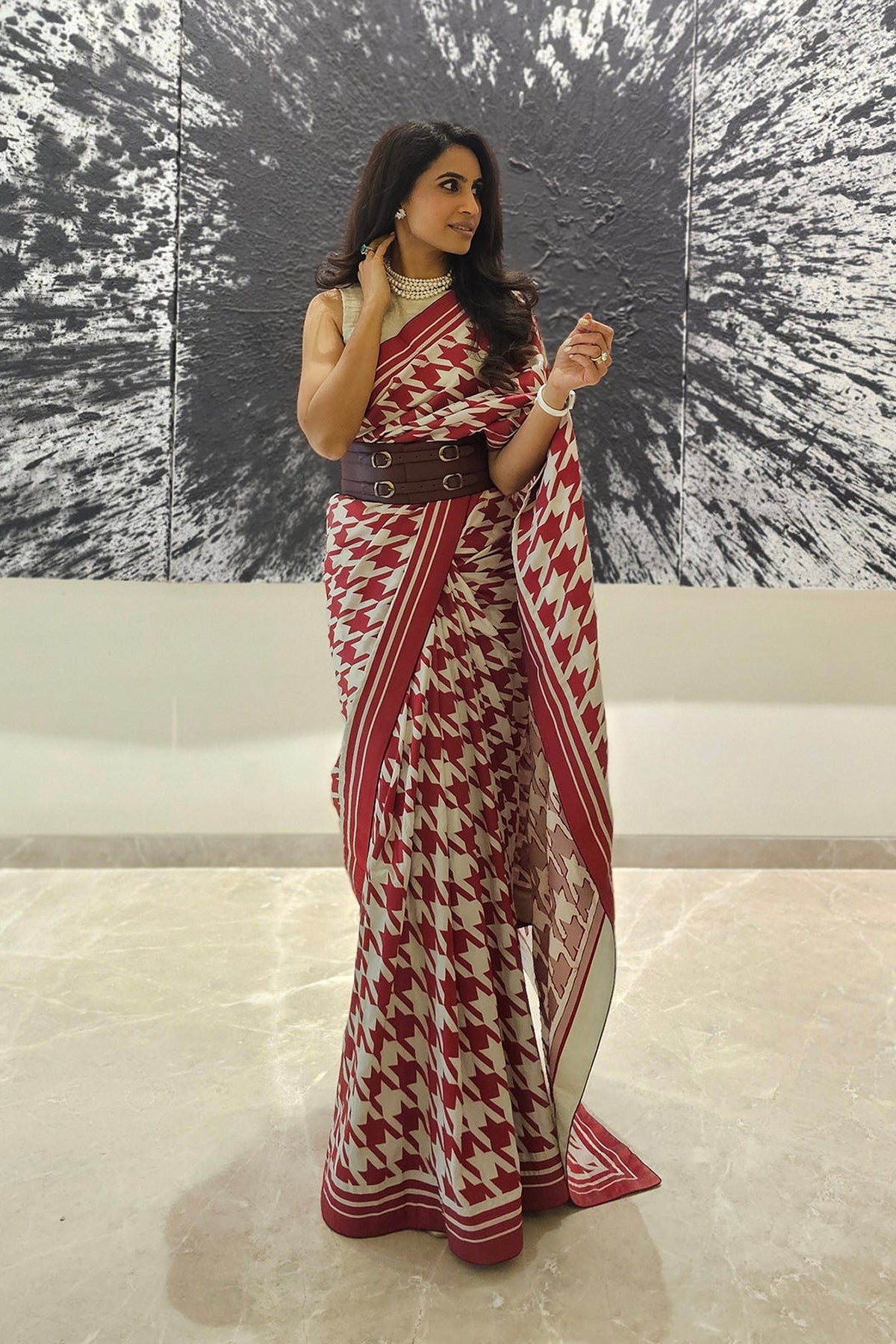 Deep Red Gerum Saree