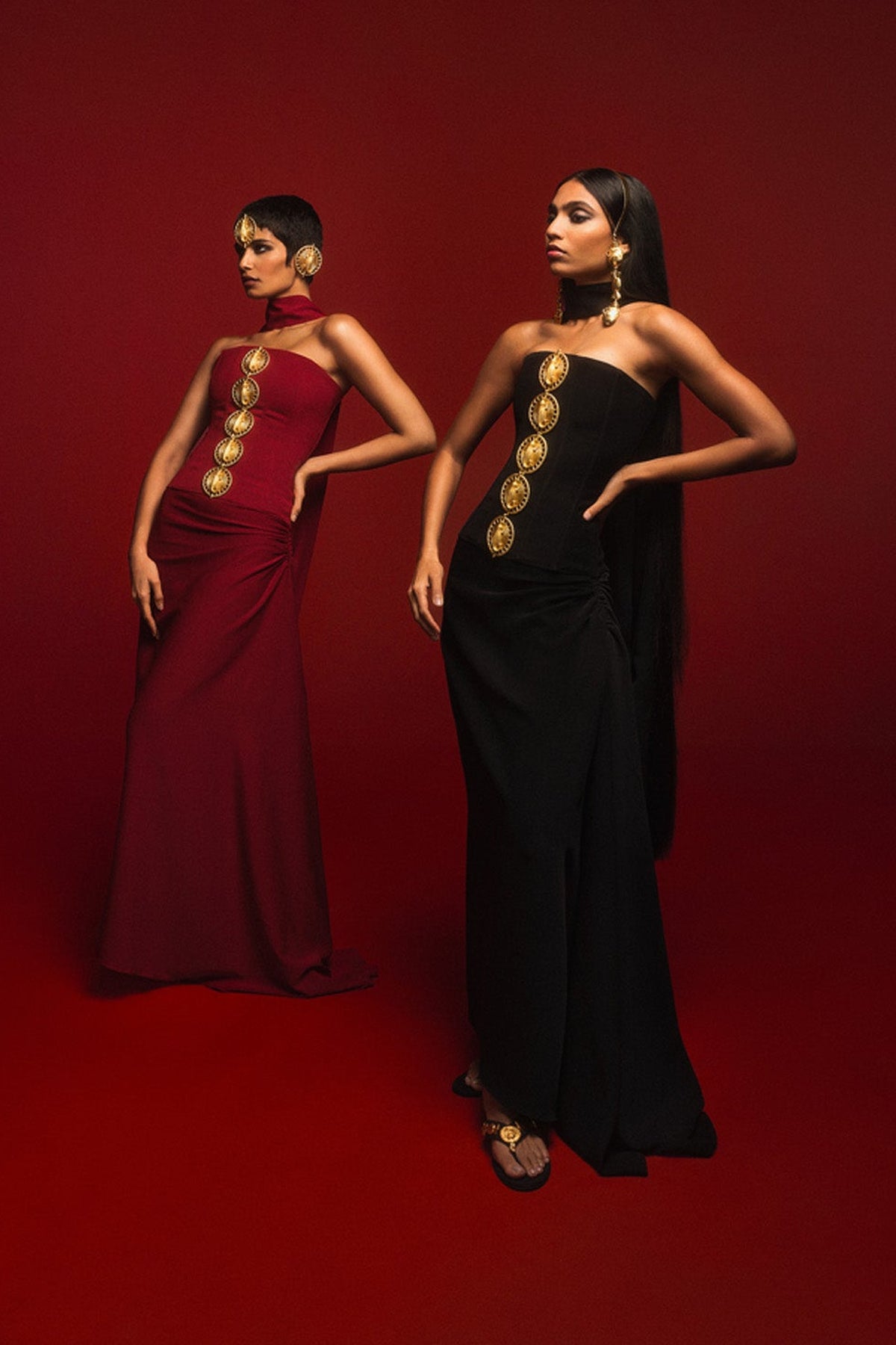 The Ghana Gator Corset Set In Red