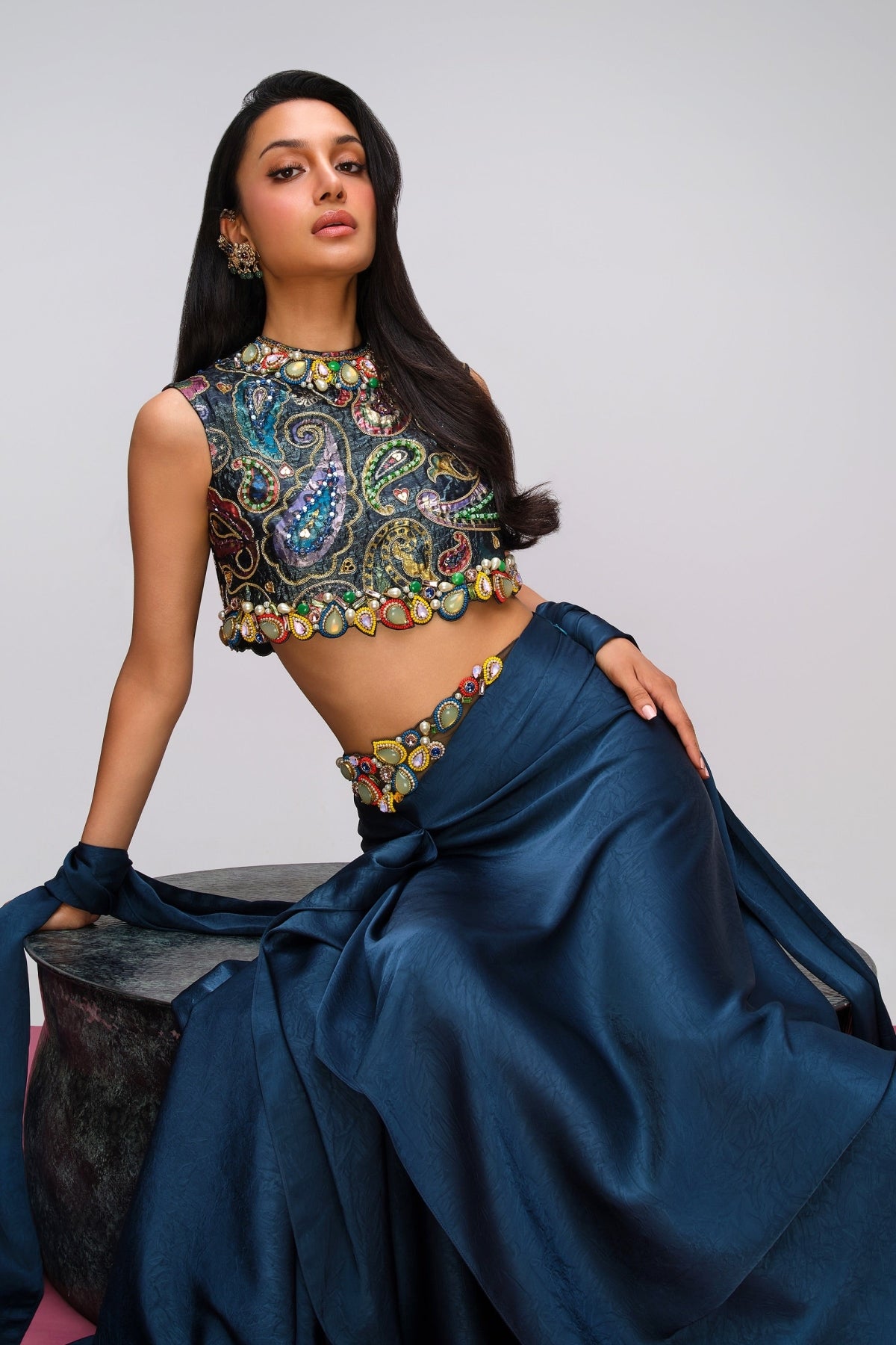 The Jewel Paisley draped skirt