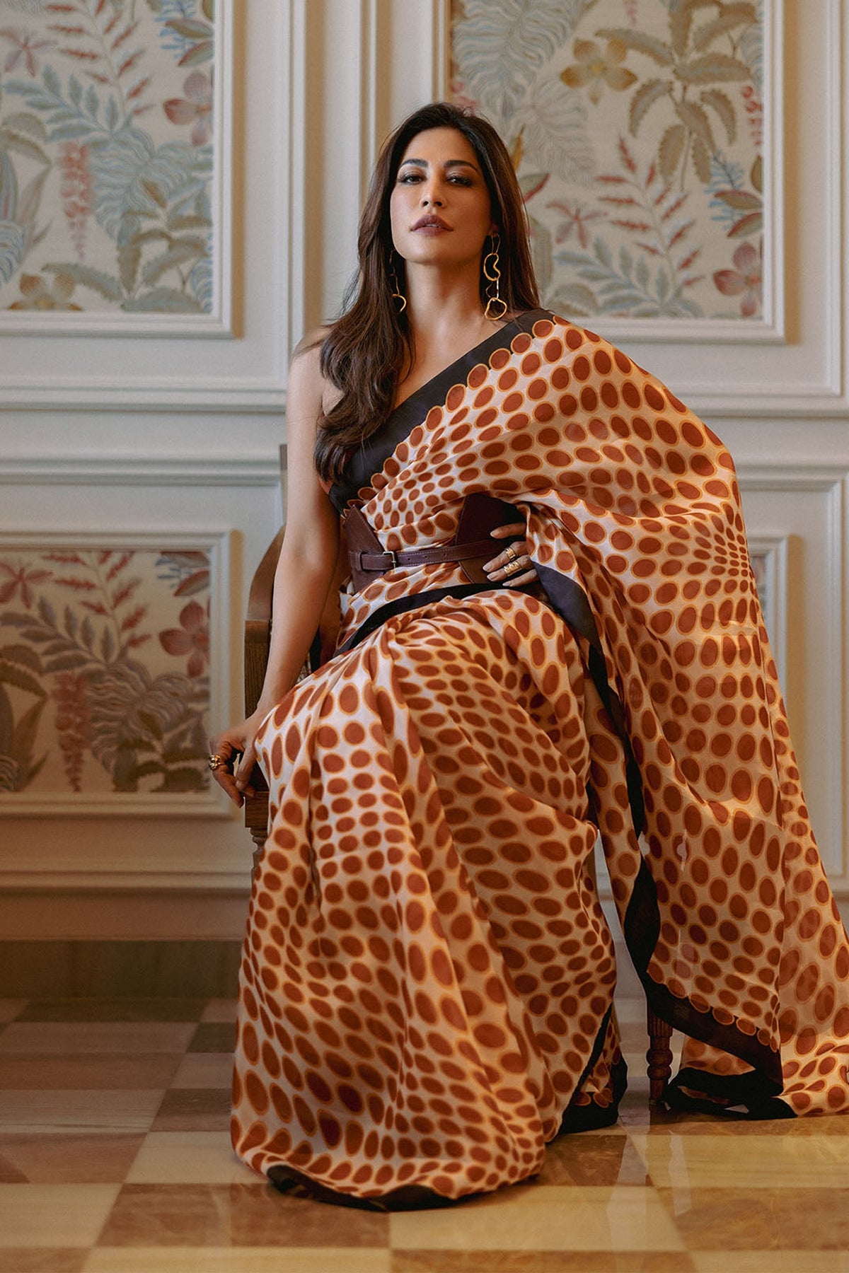 Ochre Poppy Saree