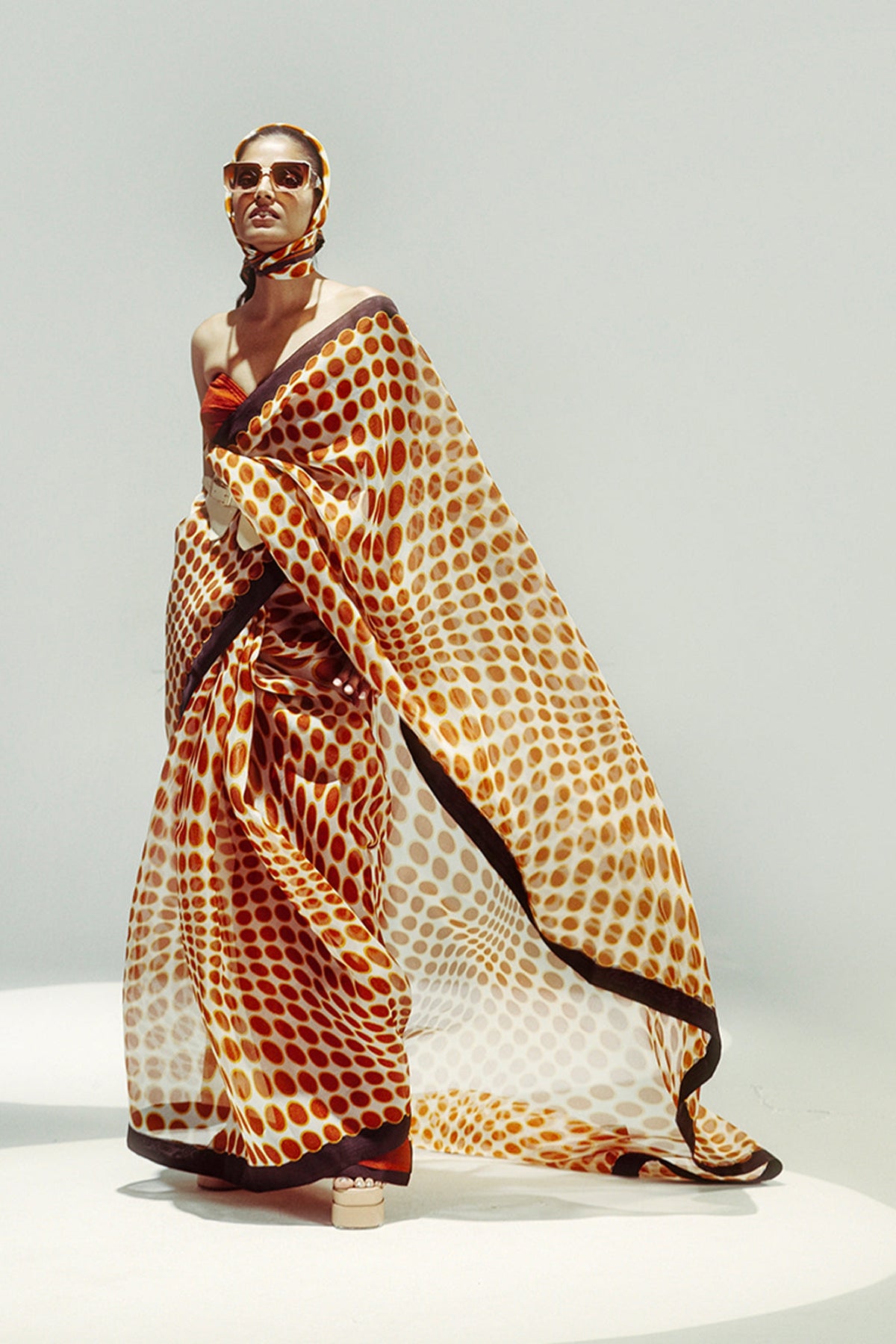 Ochre Poppy Saree