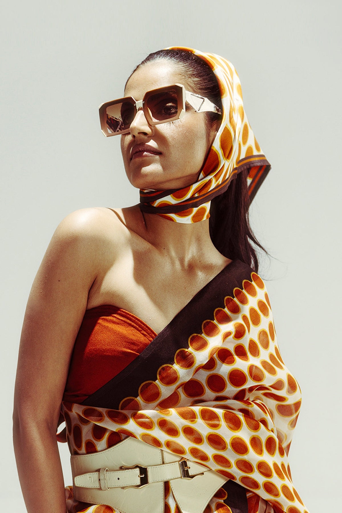 Ochre Poppy Saree