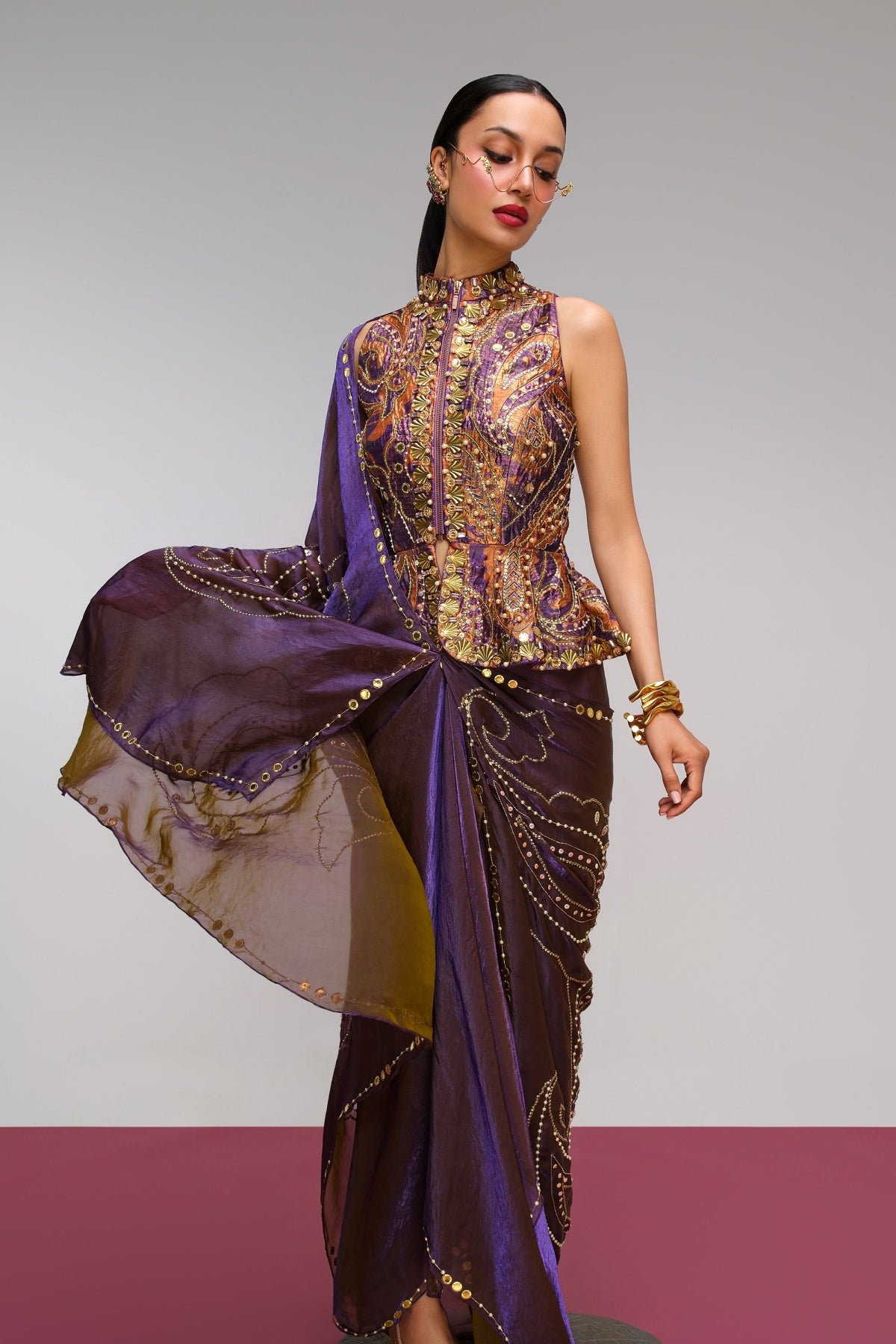 The Vintage Paisley Draped Skirt