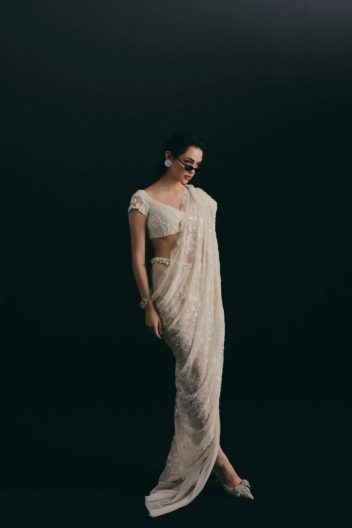 Tied with a bow Draped Sari