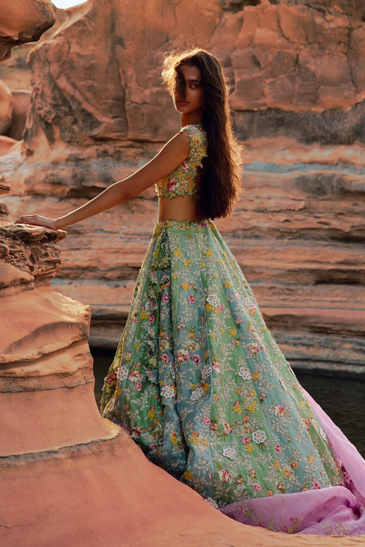 Tri Color Utsa Lehenga Set