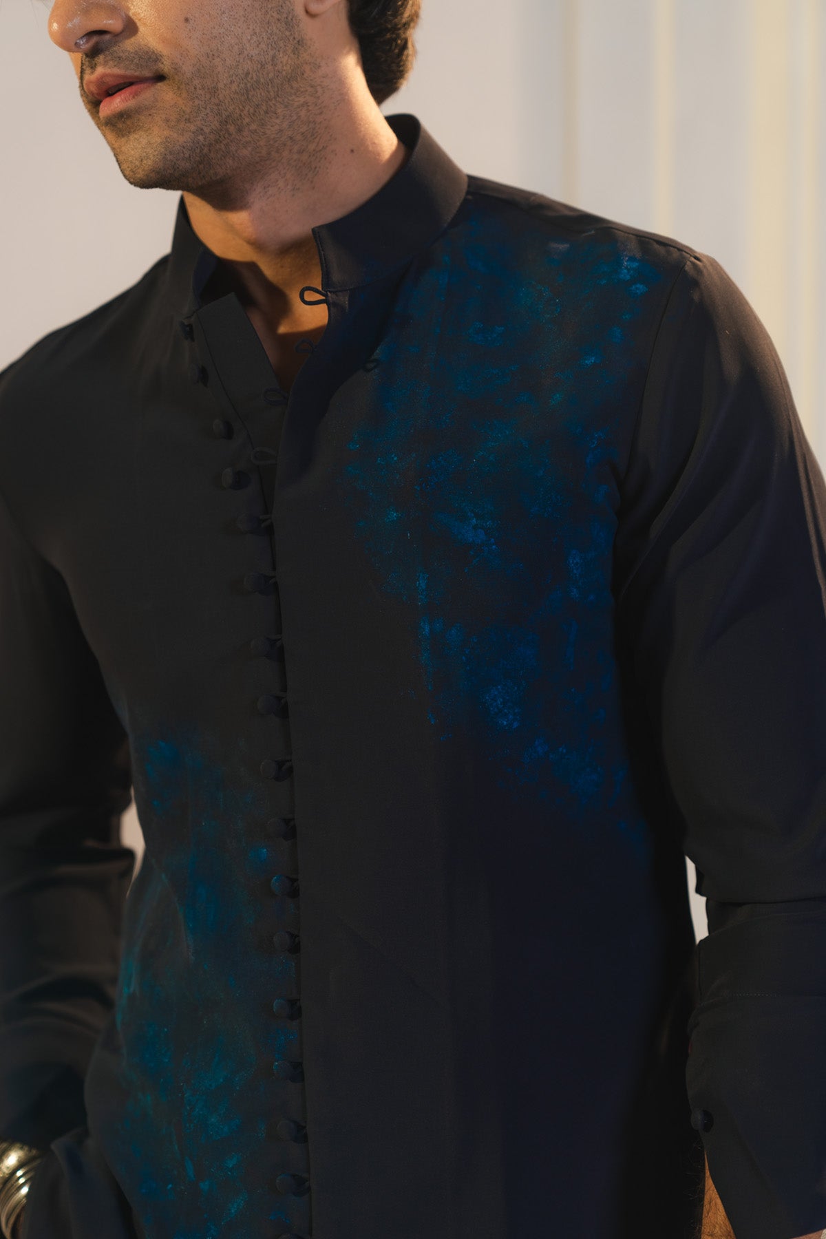 Midnight Blue Handpaint Kurta Set