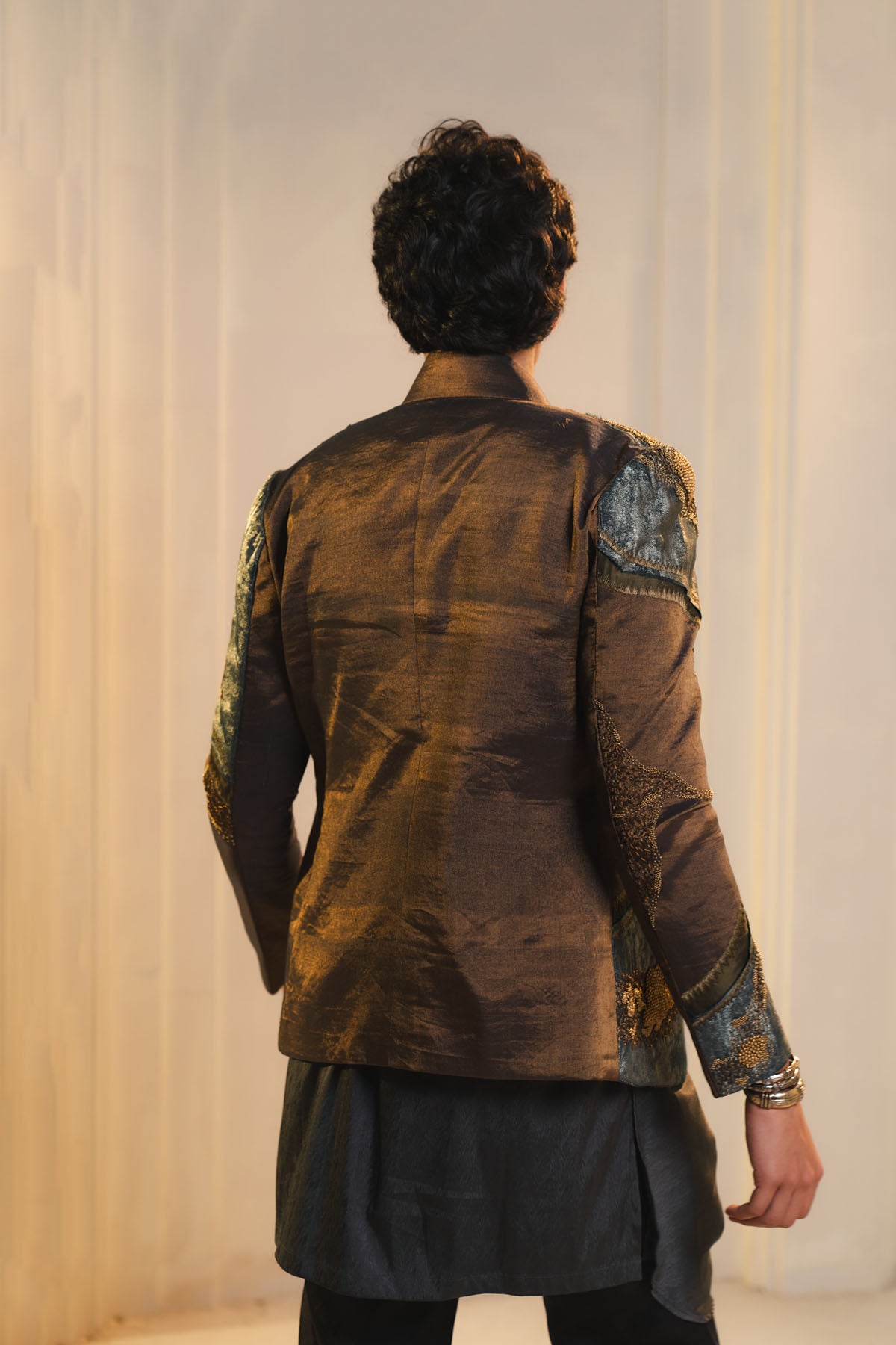 Bronze Tissue Short Jacket Set