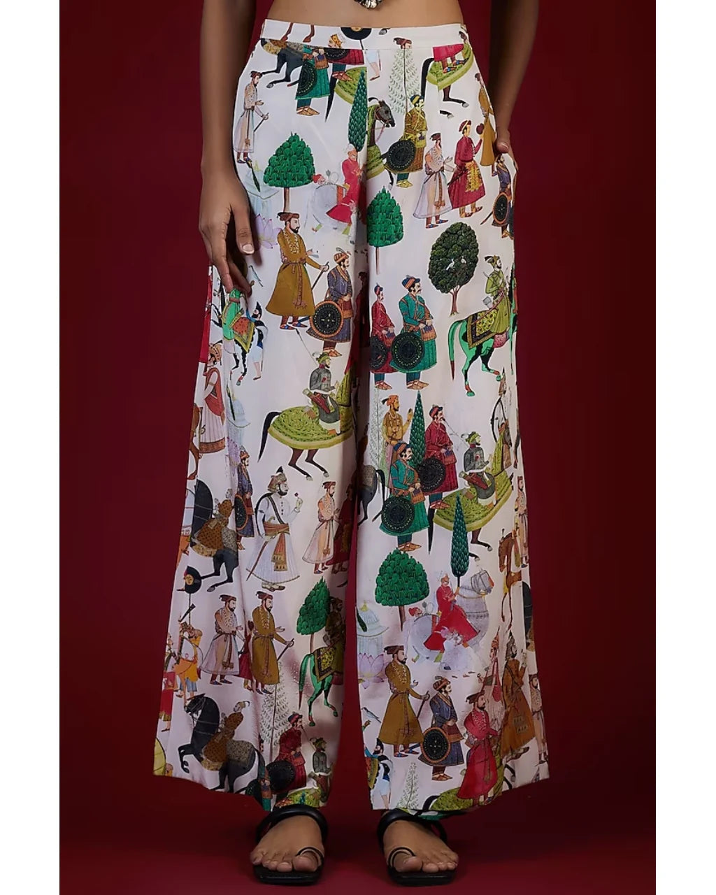 Ivory Printed Pant Suit Set