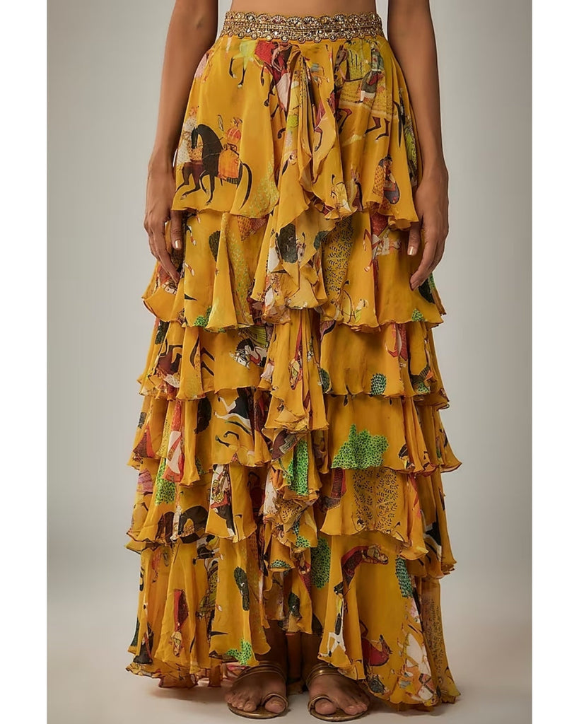 Mango Printed Ruffle Skirt Set